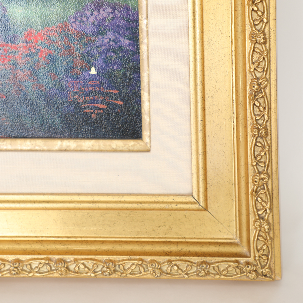 Giclee Print on Canvas After Thomas Kinkade "Clocktower Cottage"