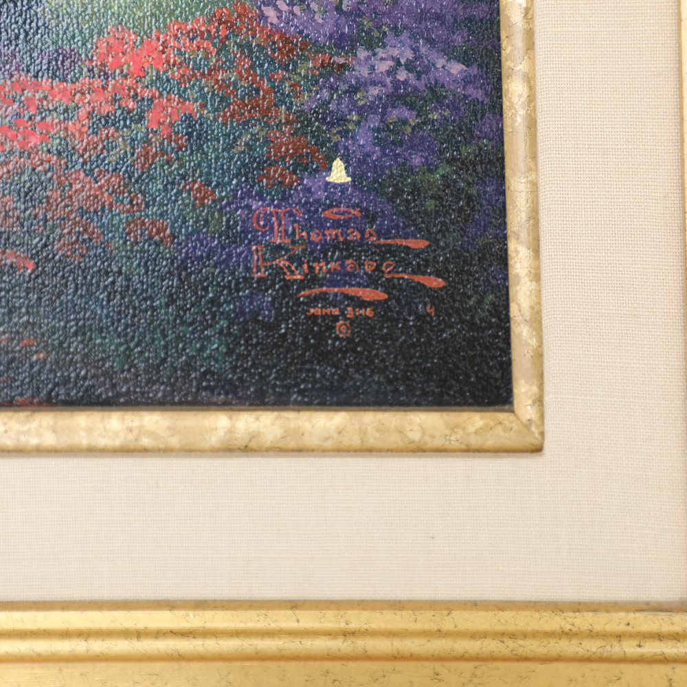 Giclee Print on Canvas After Thomas Kinkade "Clocktower Cottage"