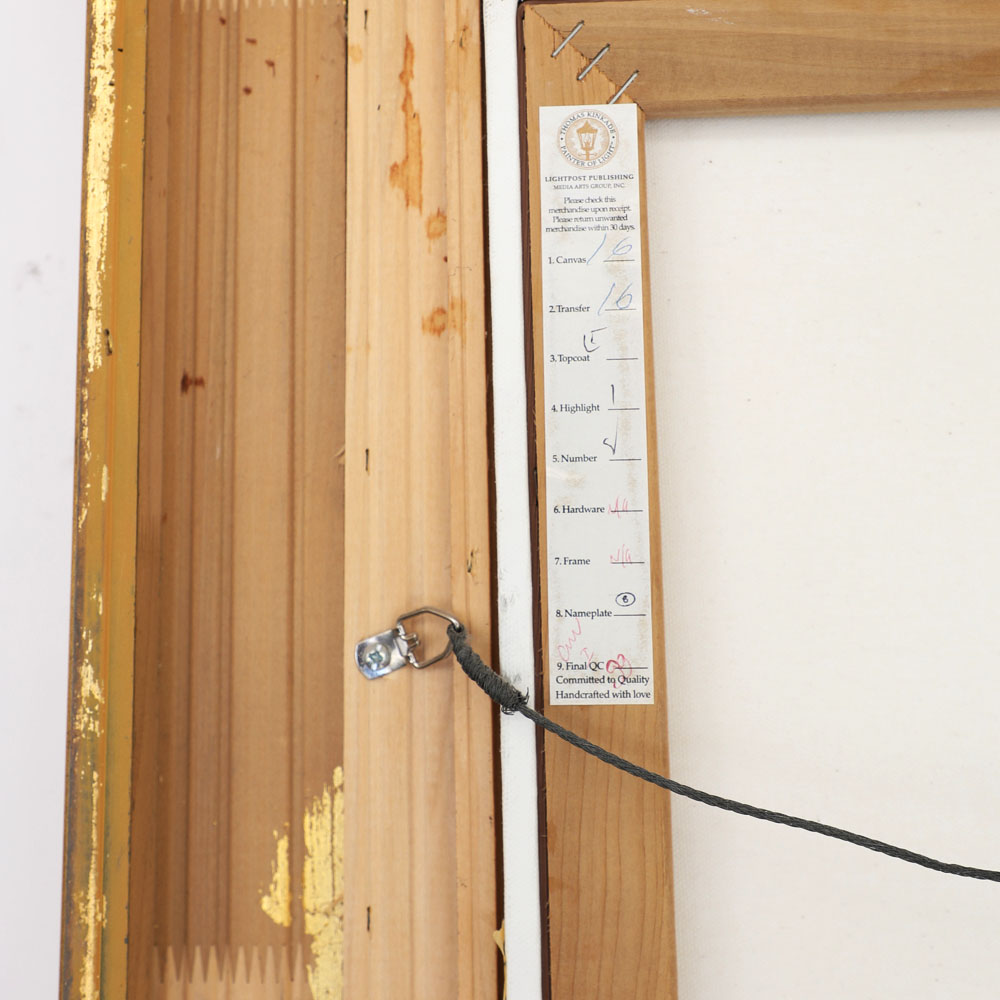 Giclee Print on Canvas After Thomas Kinkade "Clocktower Cottage"