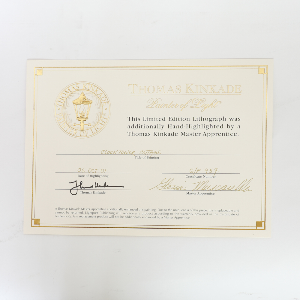 Giclee Print on Canvas After Thomas Kinkade "Clocktower Cottage"