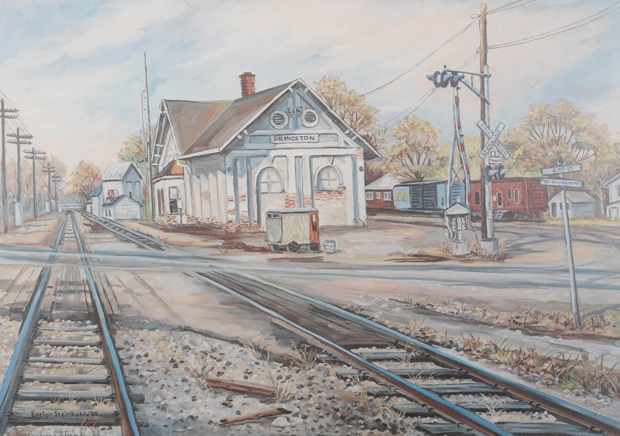 Evelyn Steinkuhl Signed Limited Edition Offset Lithgoraph "Princeton Rails"