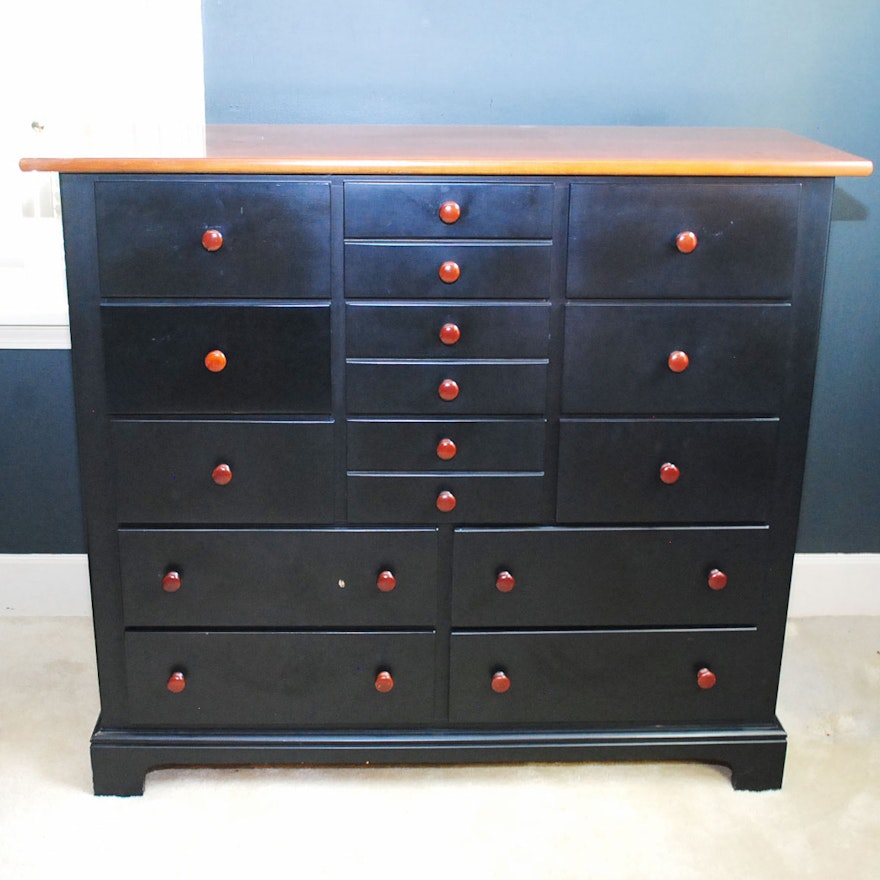 Black Shaker Style Tall Chest of Drawers by Stanley
