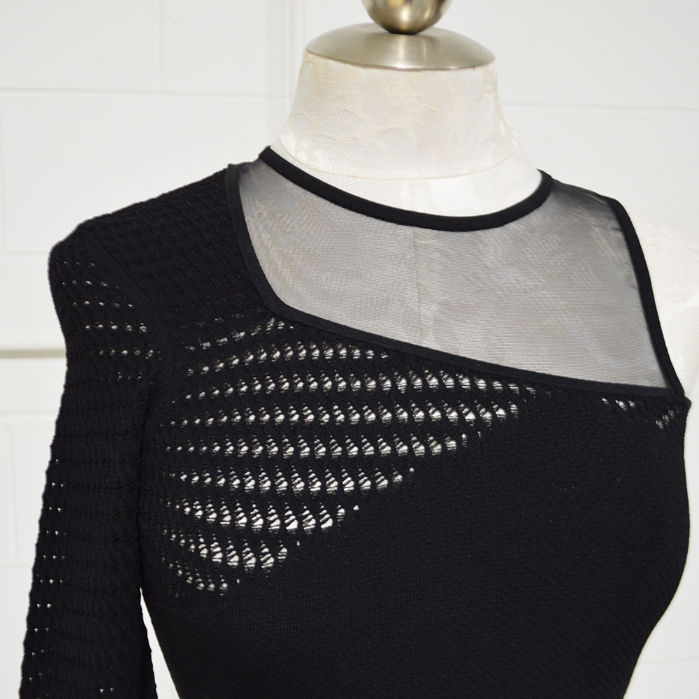 Versace Black Knit Bodycon Dress