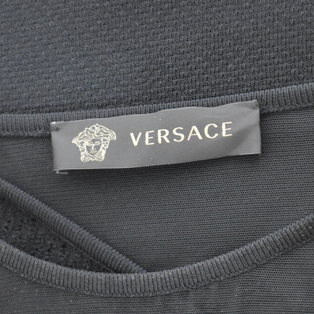 Versace Black Knit Bodycon Dress