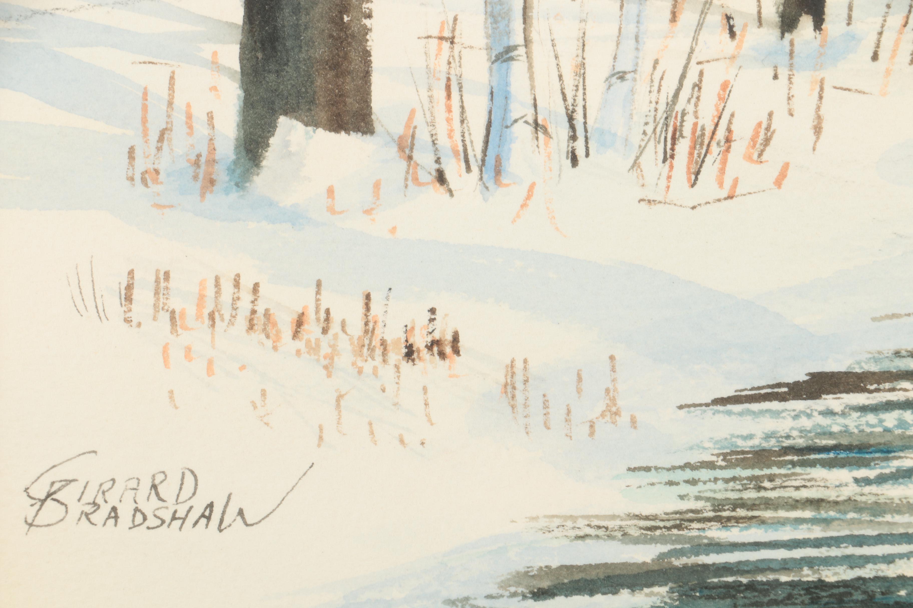 Girard Bradshaw Watercolor "Winter Brook"