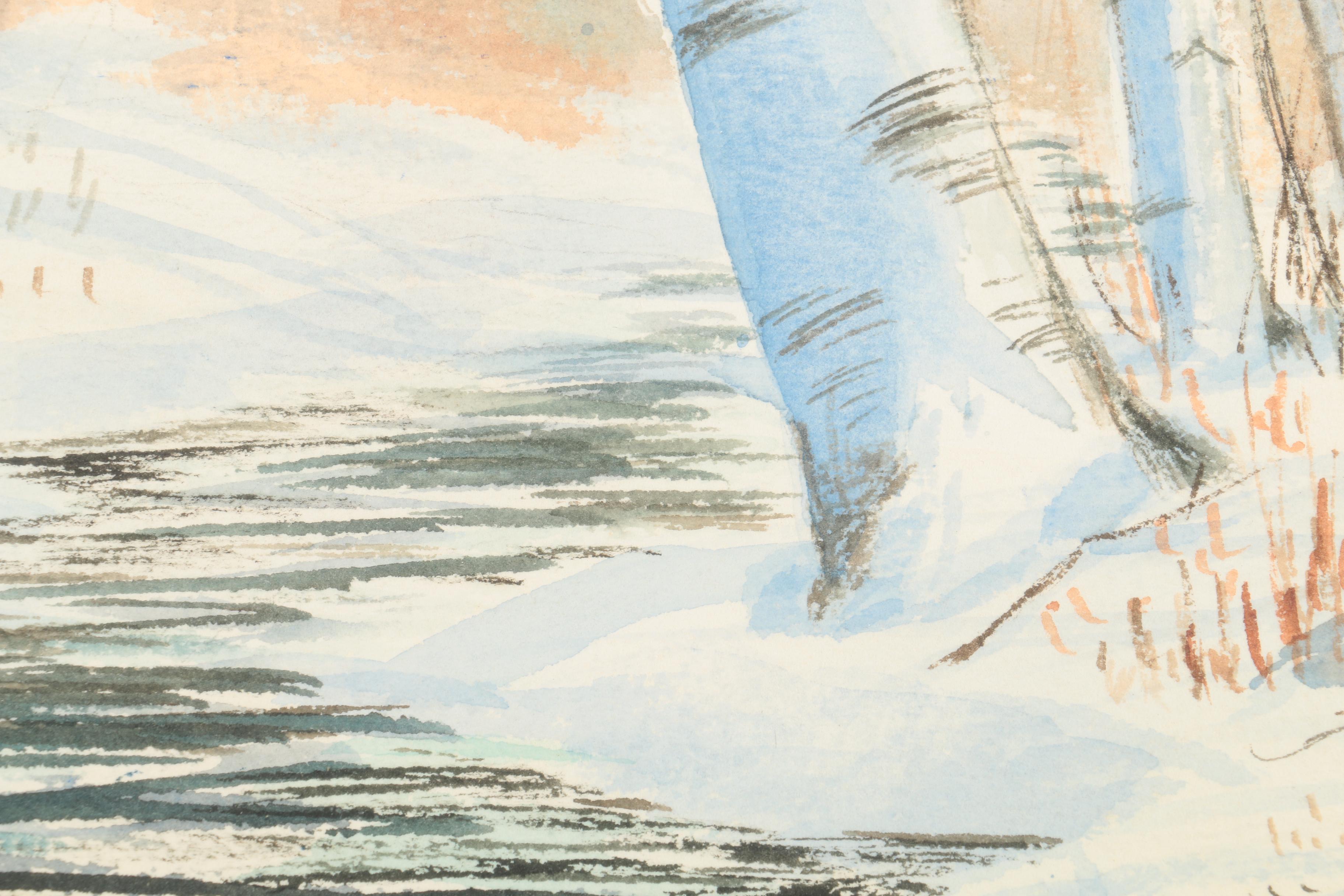 Girard Bradshaw Watercolor "Winter Brook"