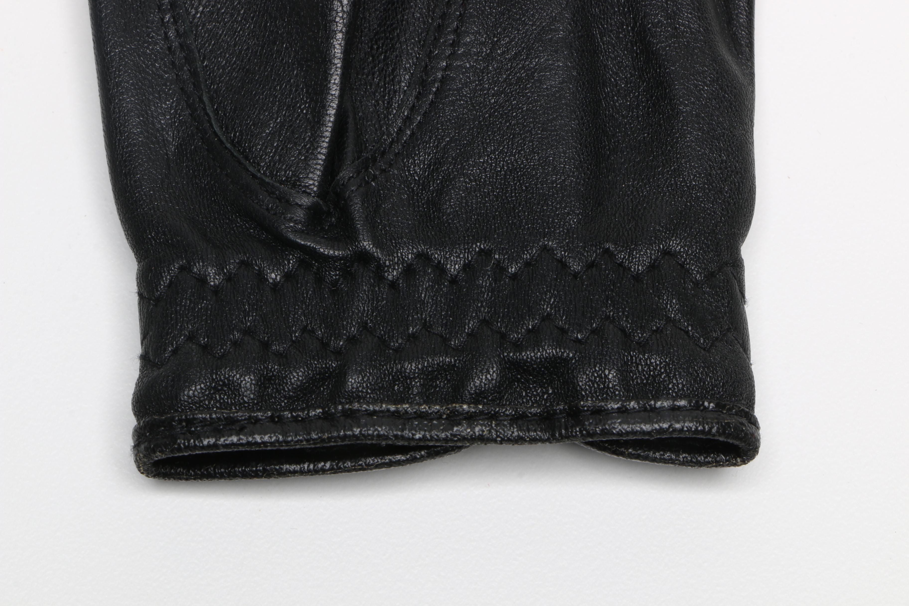 Women's Burberry Left Black Leather Golf Glove