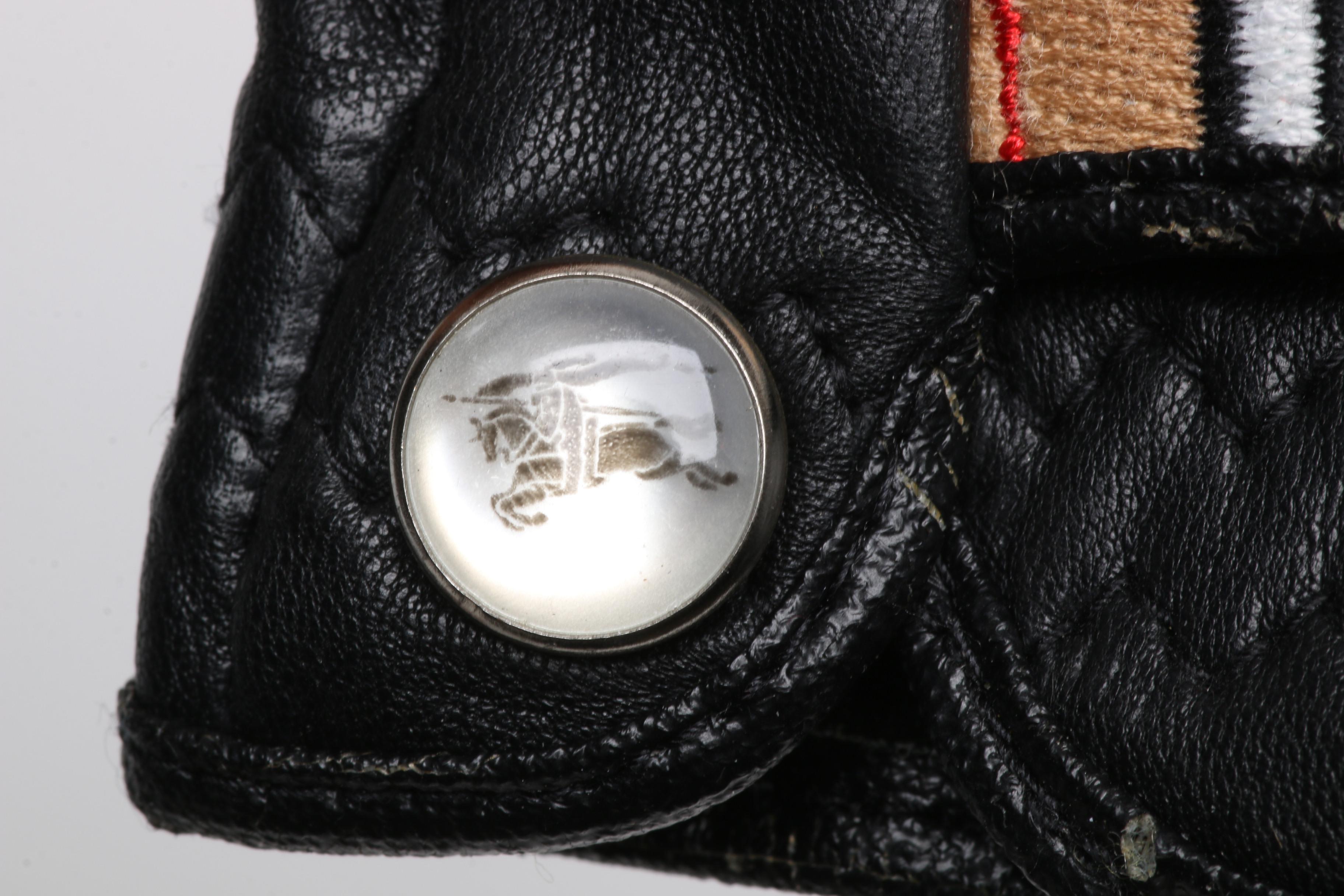 Women's Burberry Left Black Leather Golf Glove