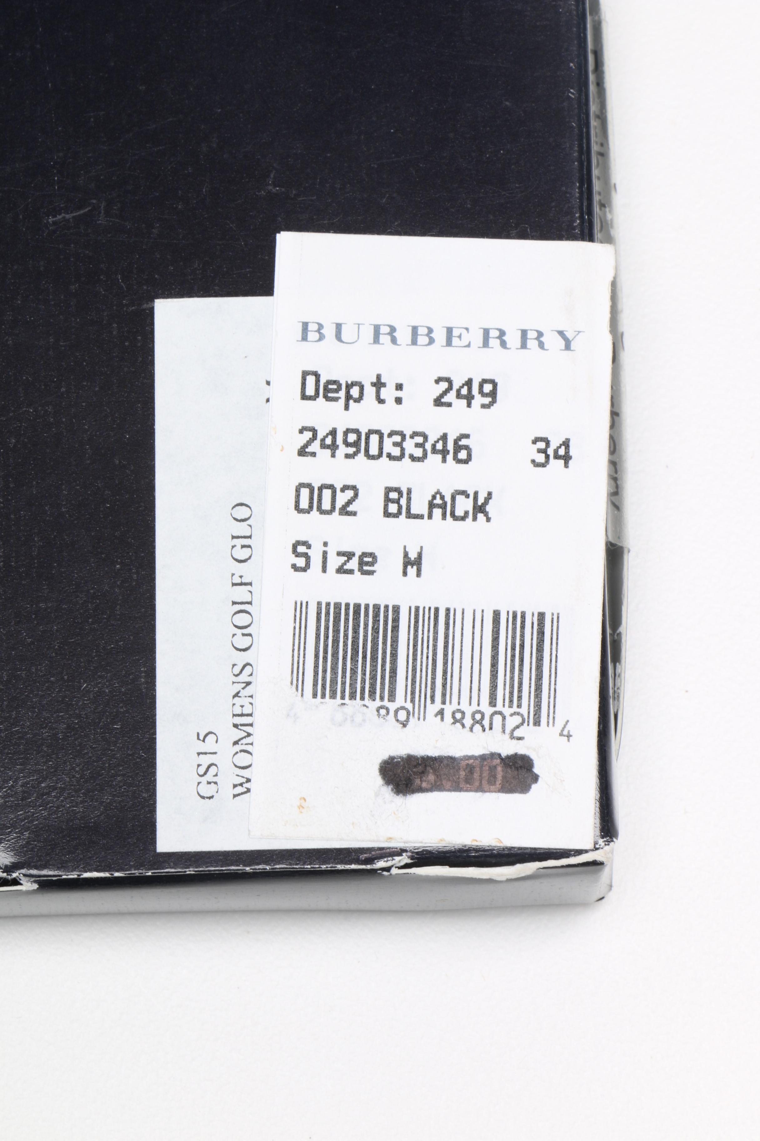 Women's Burberry Left Black Leather Golf Glove