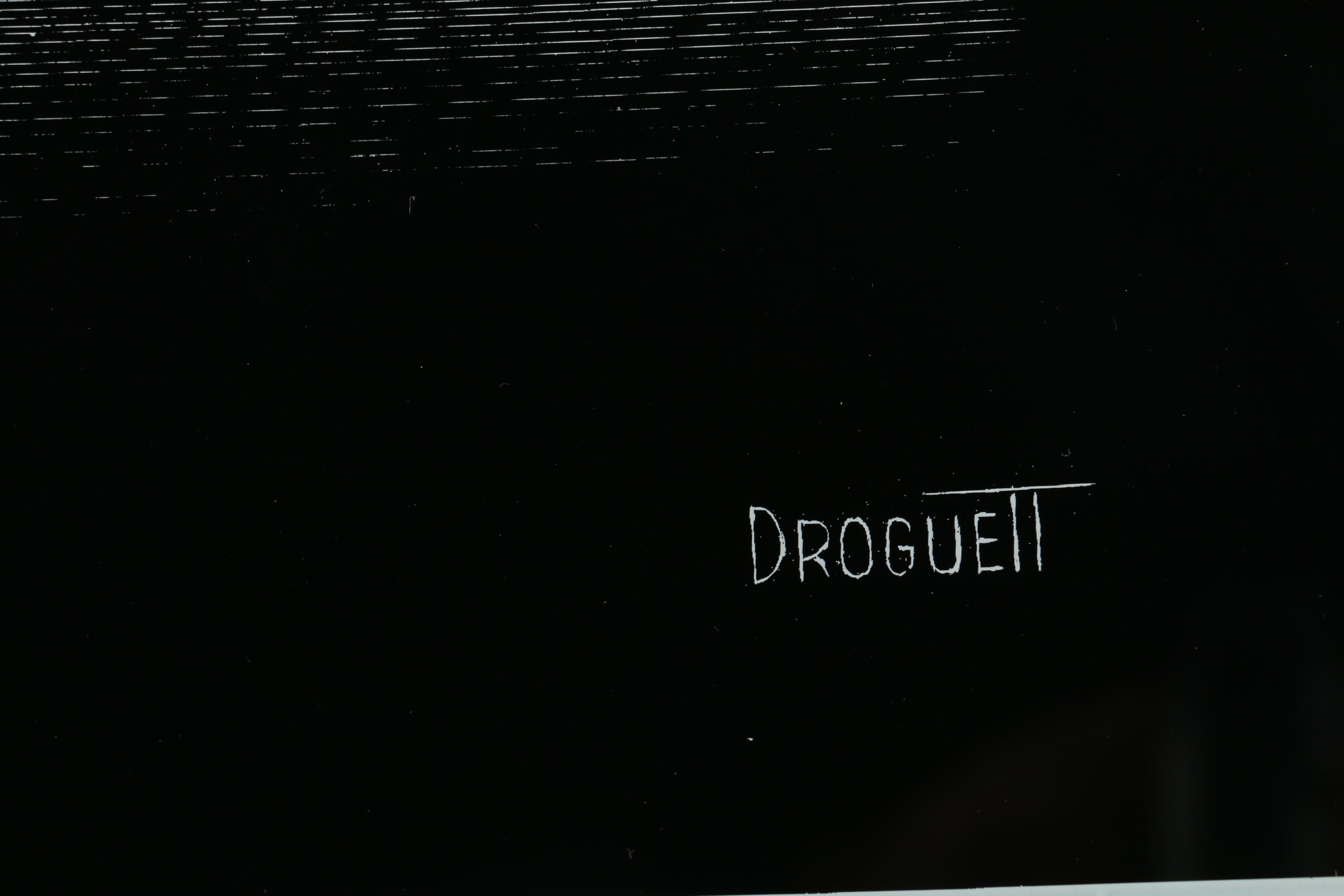 Rudy Droguett Scratch Board-Style Lithograph "Cat and Mouse"