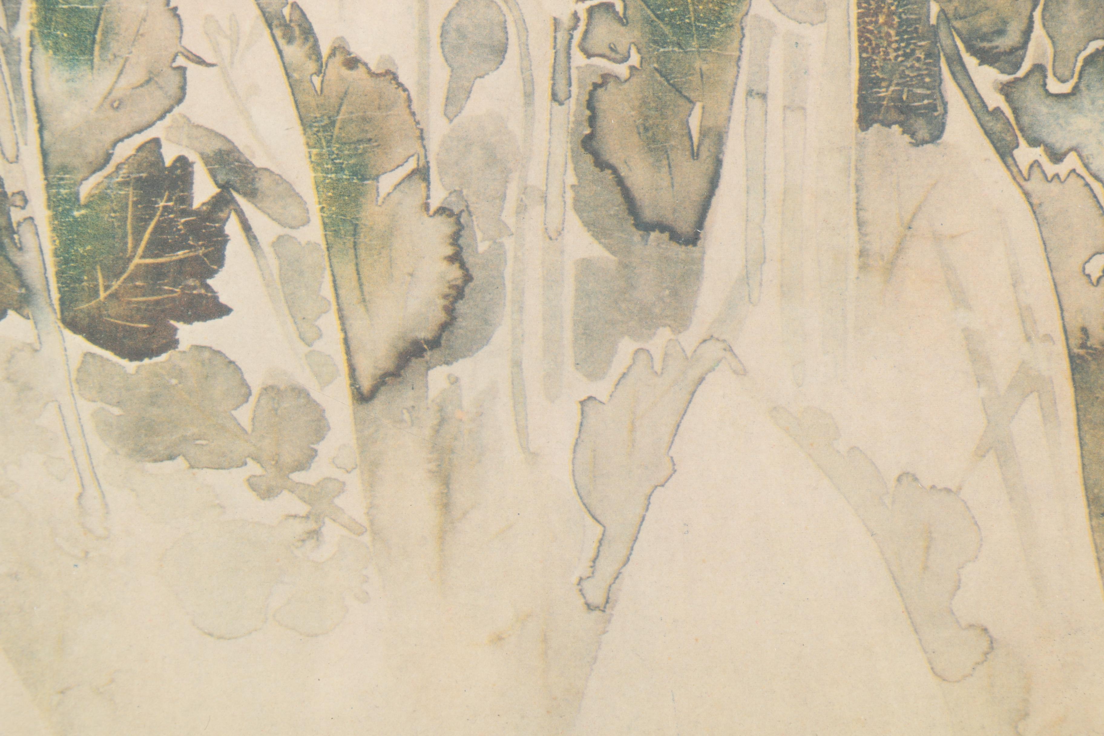 Offset Lithograph After Tawaraya Sōtatsu "Red and White Poppies"