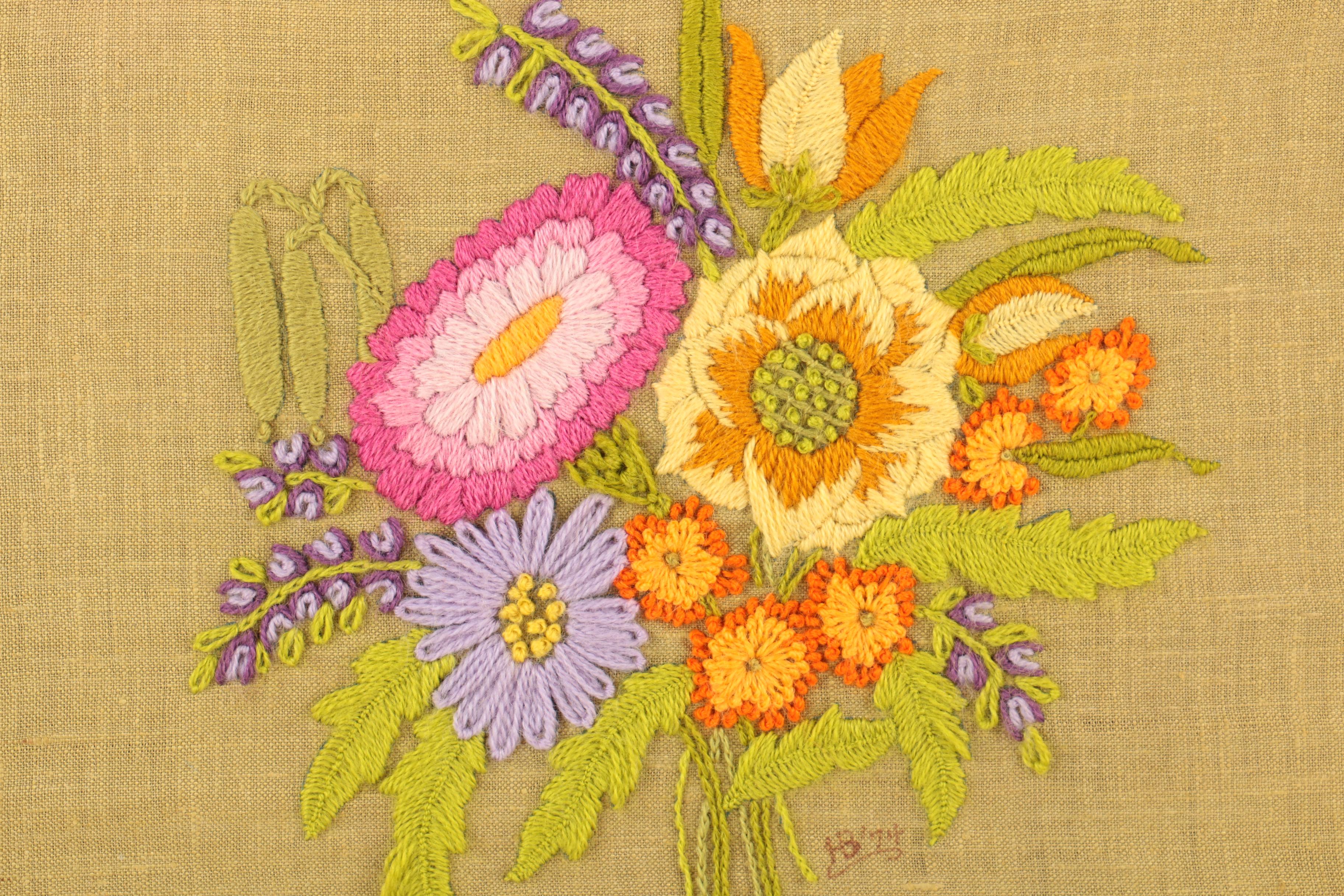 Embroidery of Bouquet of Flowers