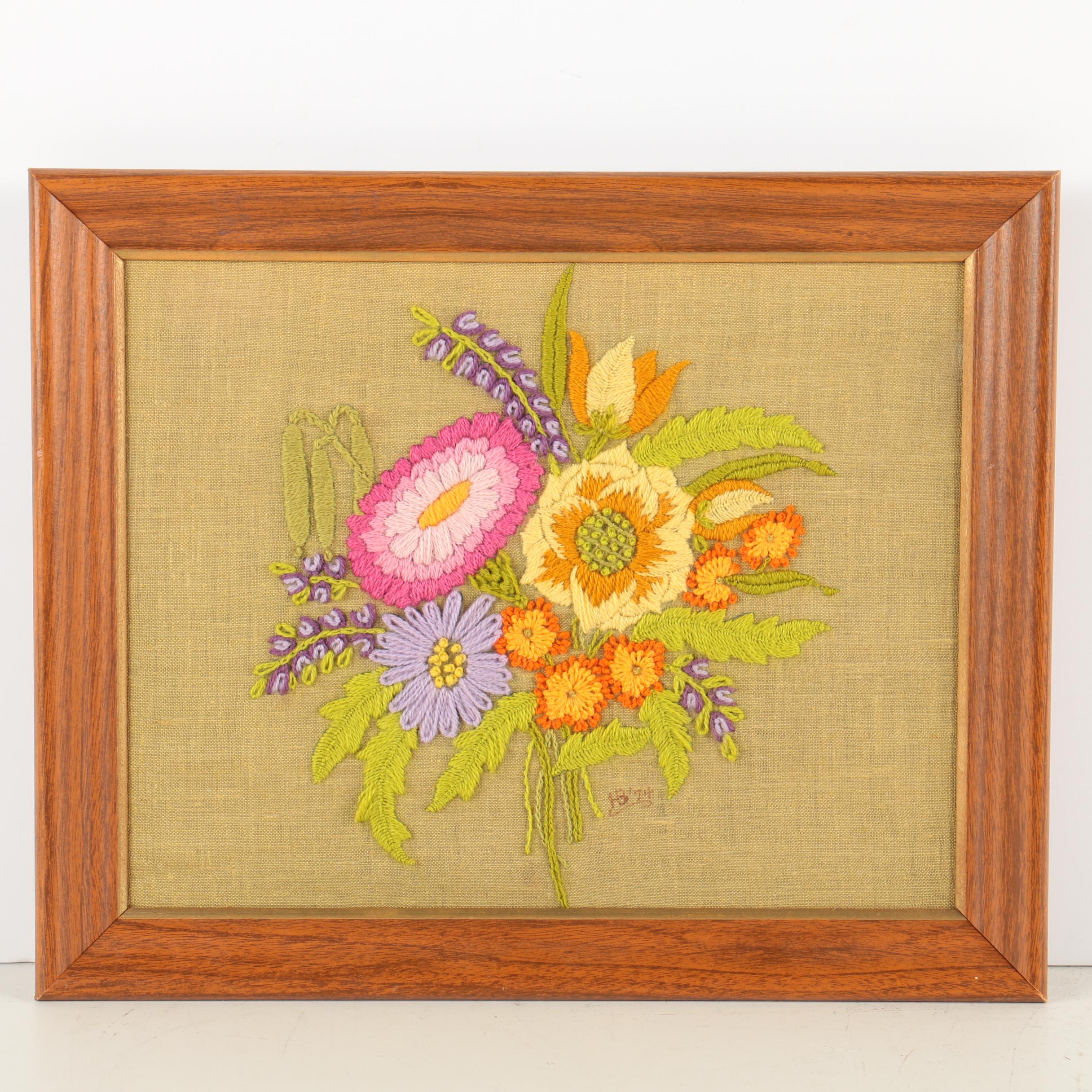 Embroidery of Bouquet of Flowers