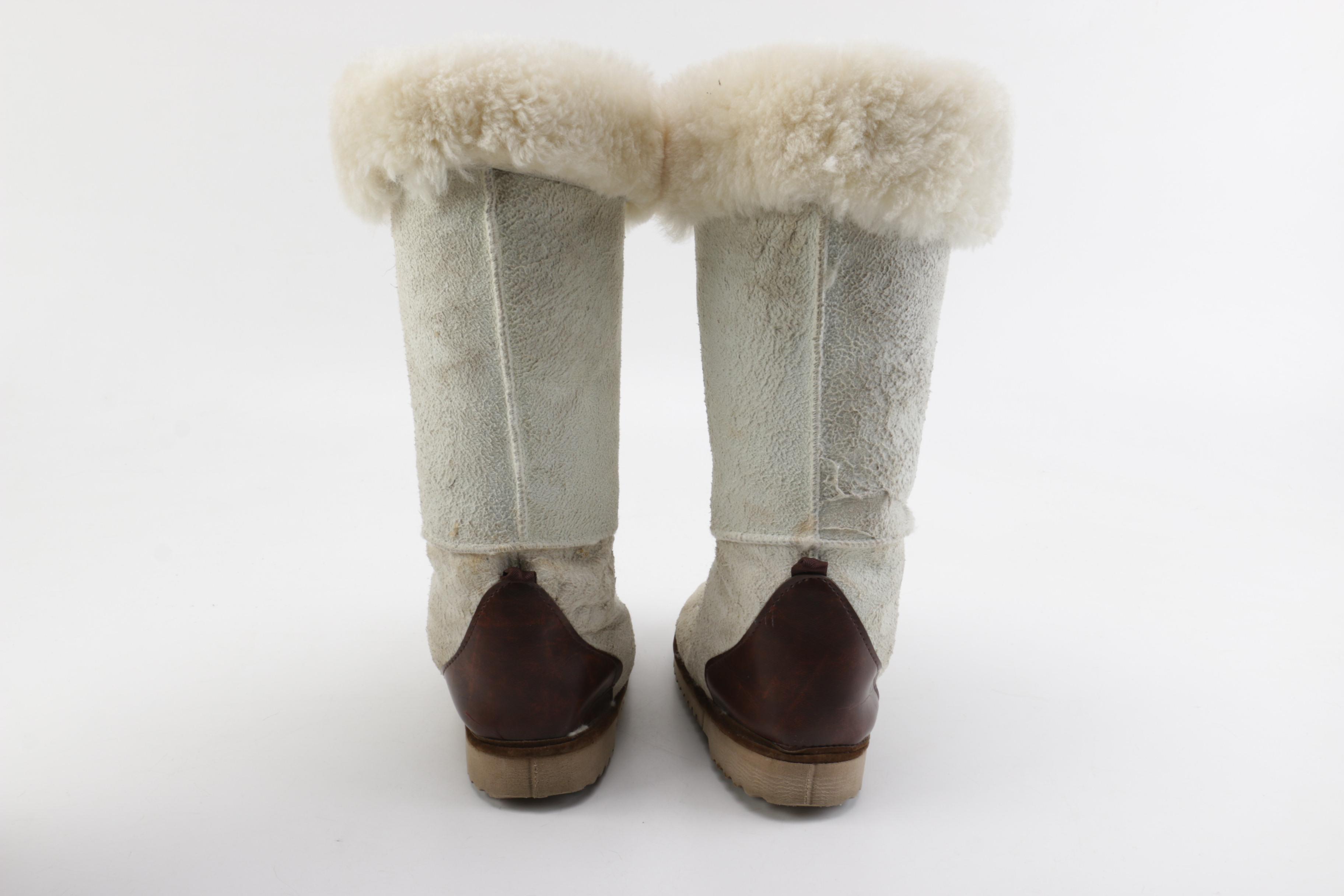 Pair of Women's Boots Including PrimaLoft Rabbit Fur Boots