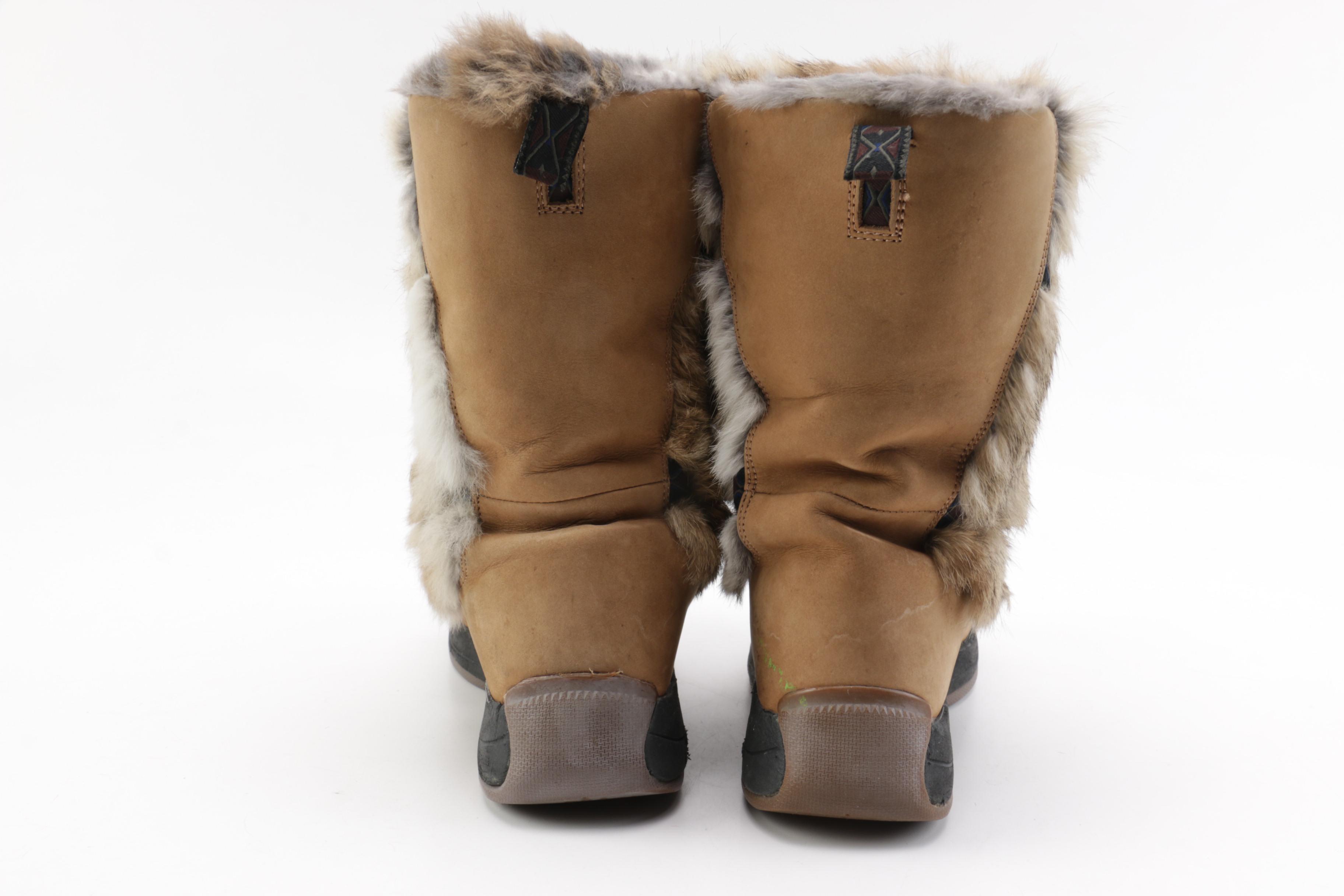 Pair of Women's Boots Including PrimaLoft Rabbit Fur Boots
