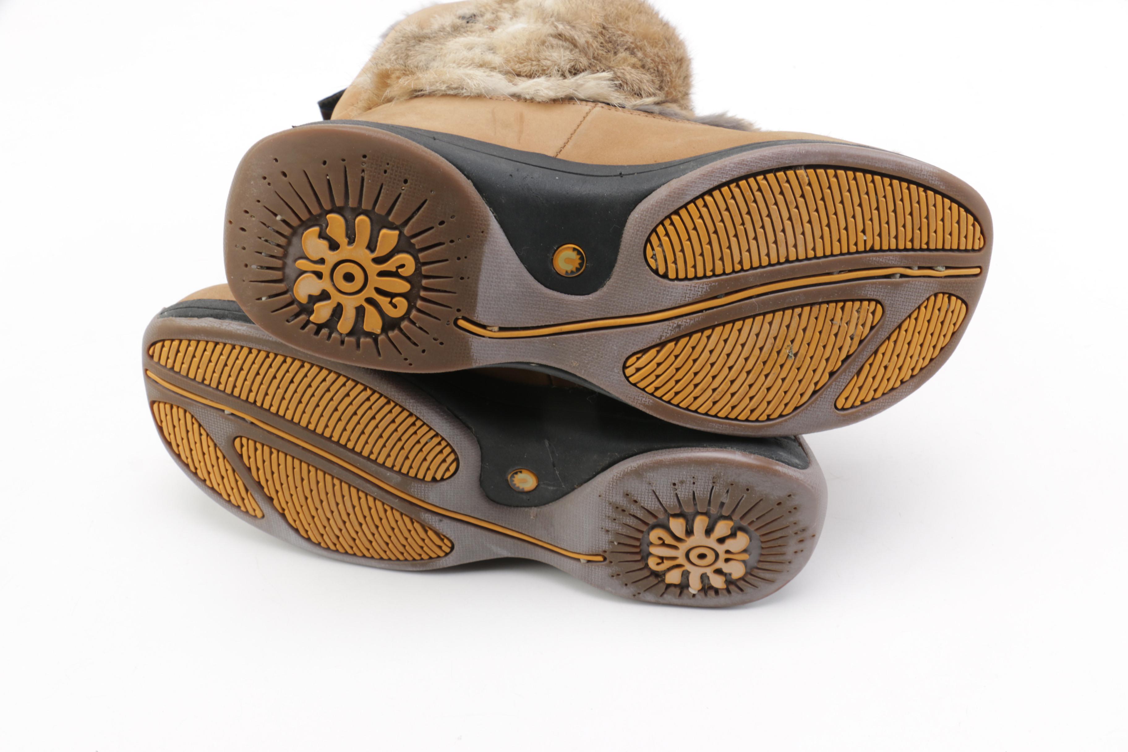 Pair of Women's Boots Including PrimaLoft Rabbit Fur Boots