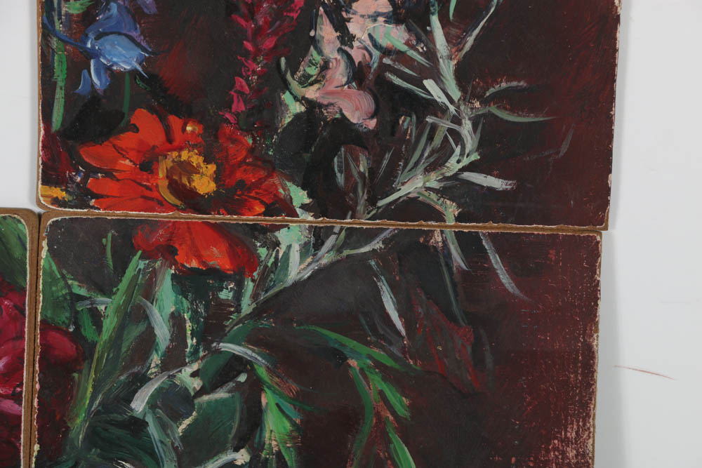 Collection of Grace Huntley Pugh Oil Paintings on Board of a Still Life