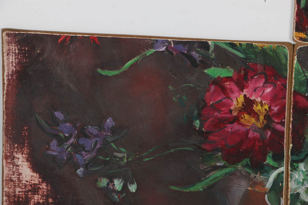 Collection of Grace Huntley Pugh Oil Paintings on Board of a Still Life