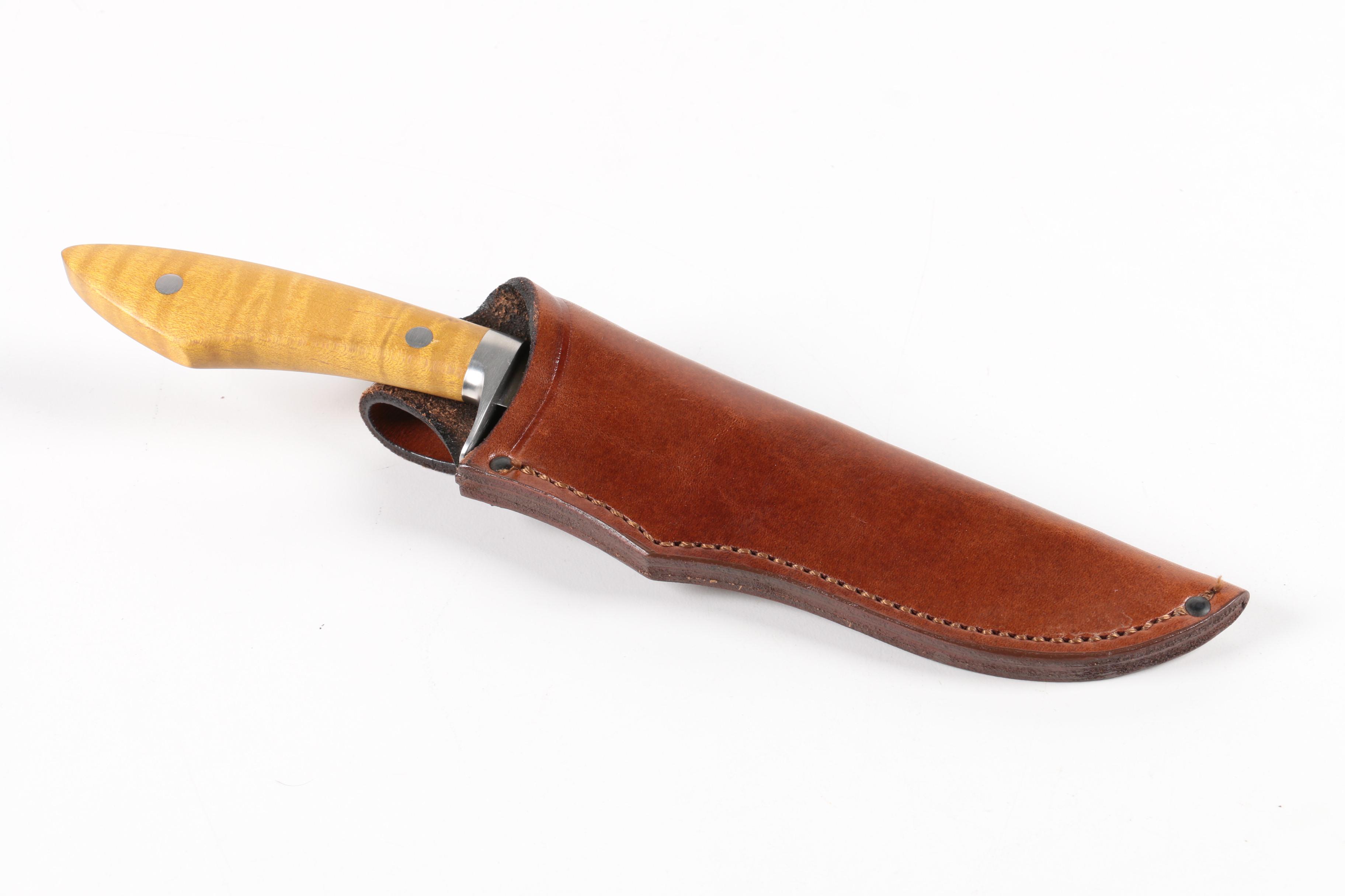 Inscribed Knife with Sheath by Camillus Cutlery Co.