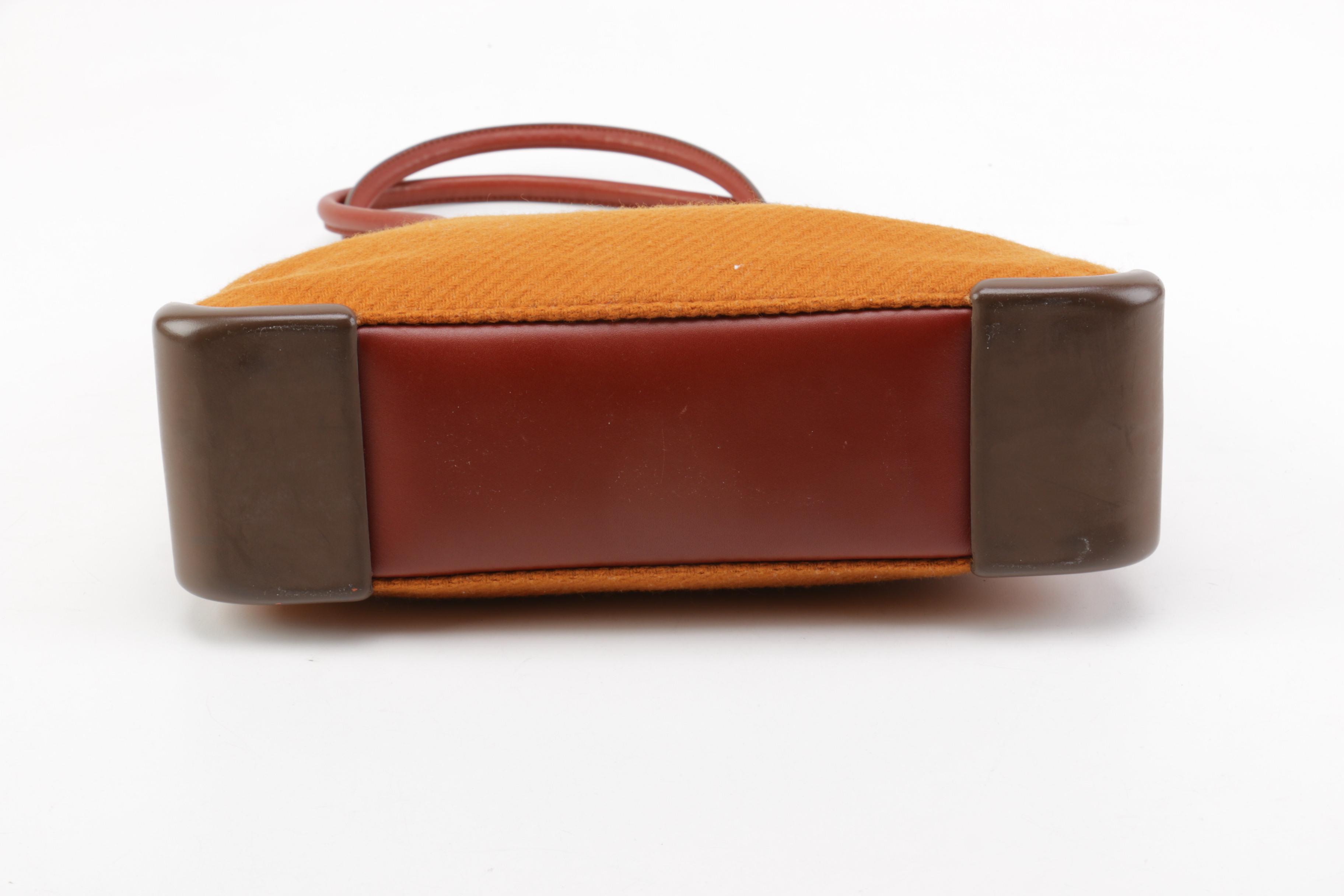 Prada Milano Wool and Calf Leather Shoulder Bag