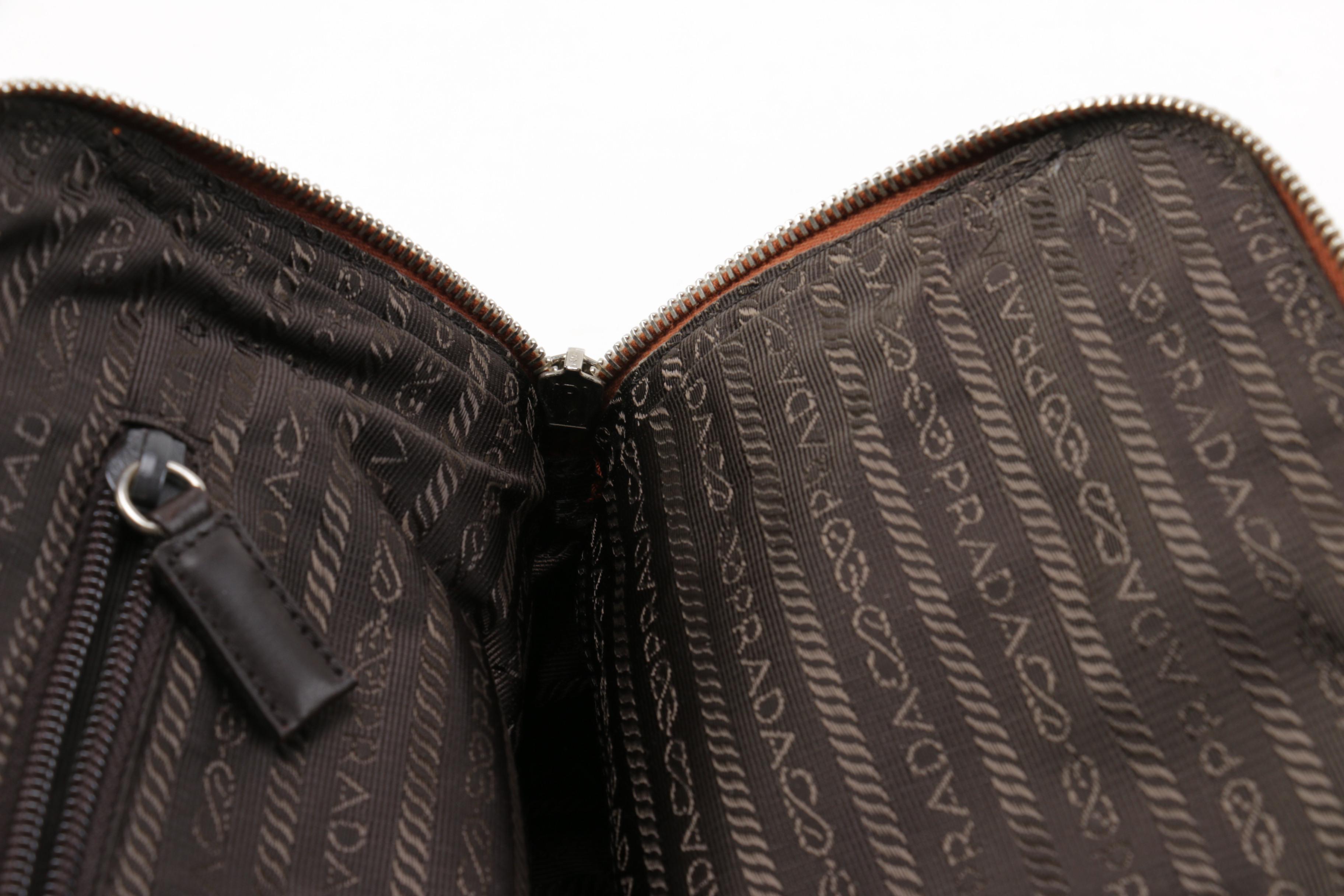 Prada Milano Wool and Calf Leather Shoulder Bag