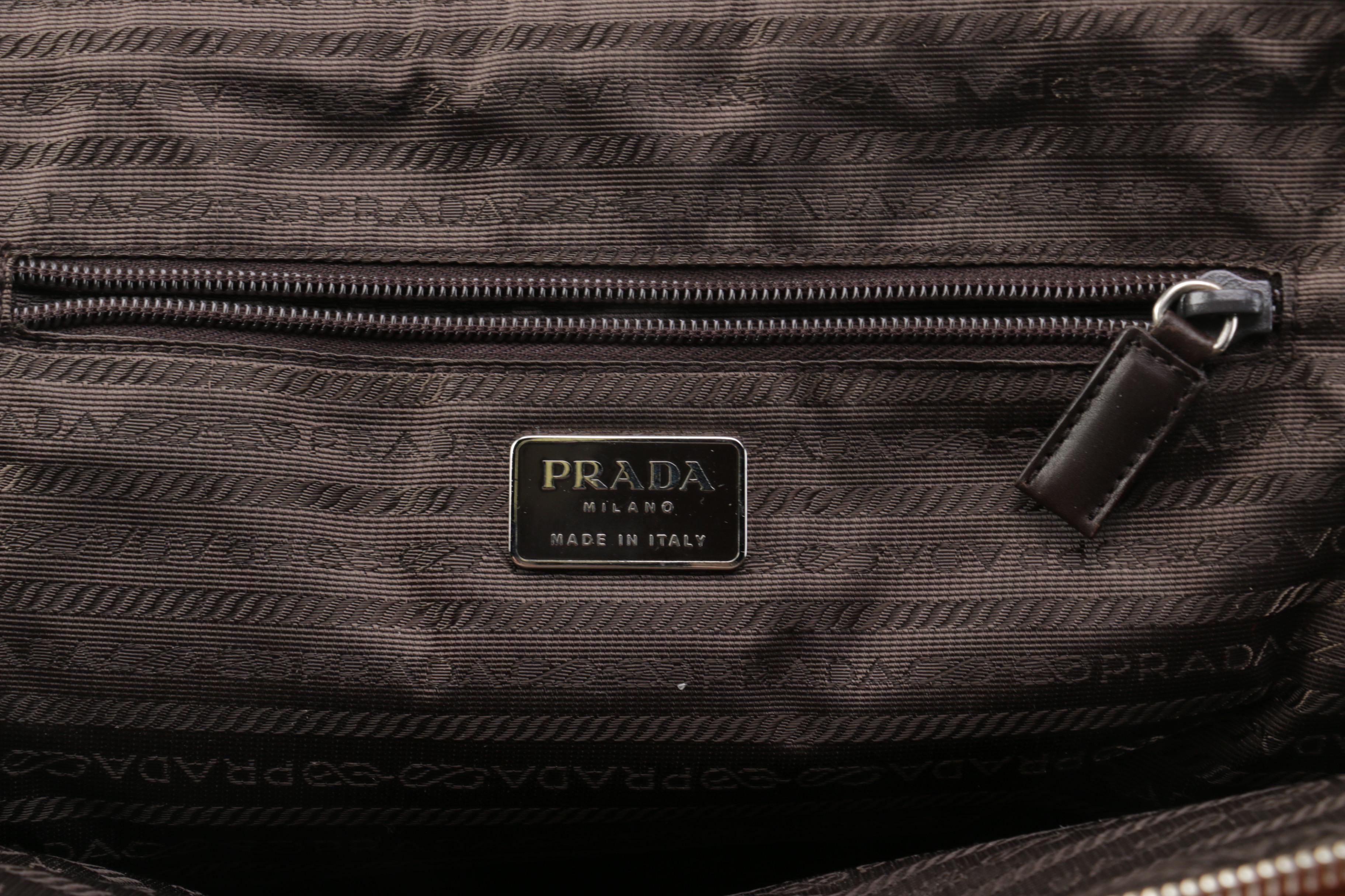 Prada Milano Wool and Calf Leather Shoulder Bag