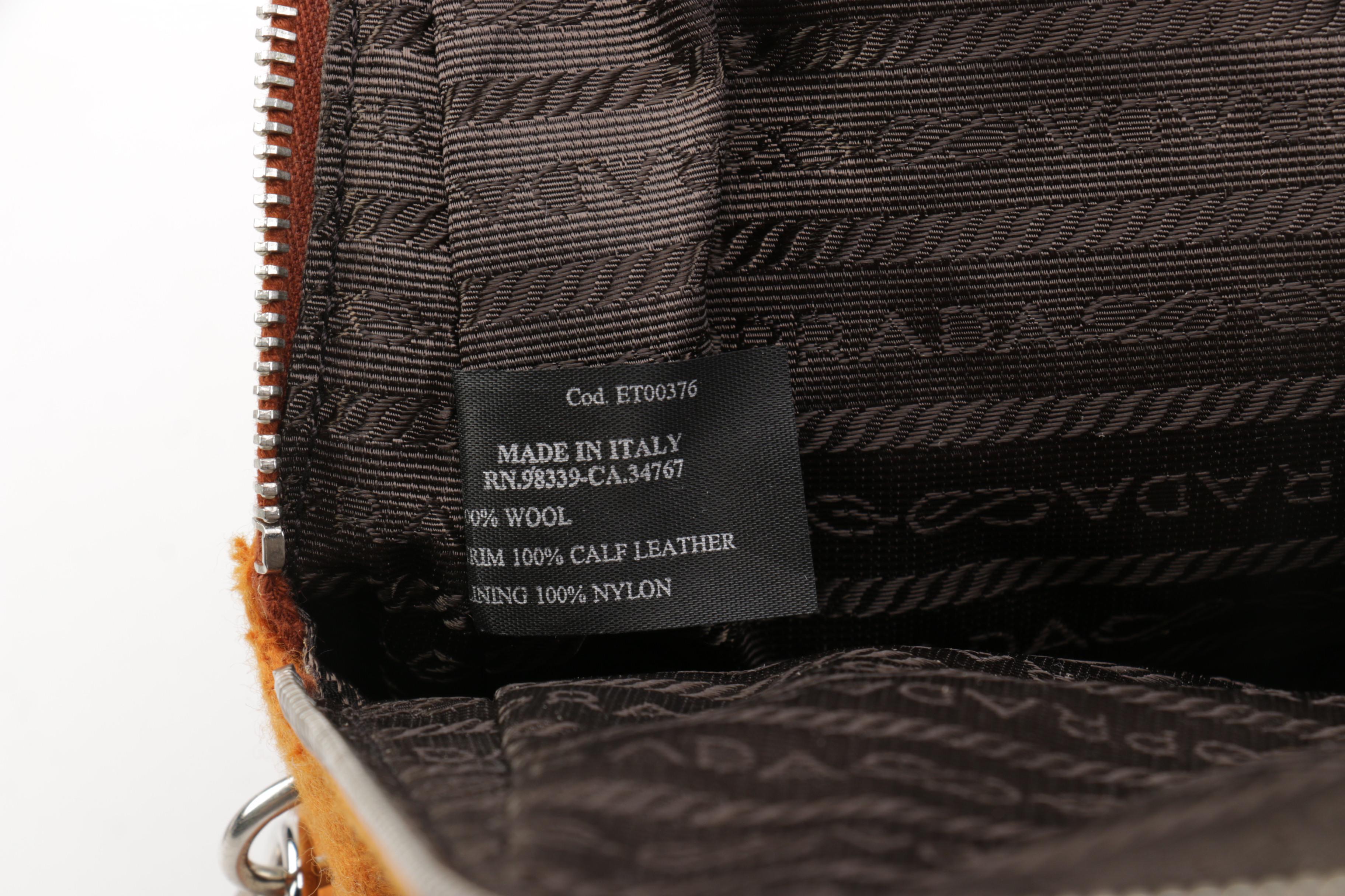 Prada Milano Wool and Calf Leather Shoulder Bag