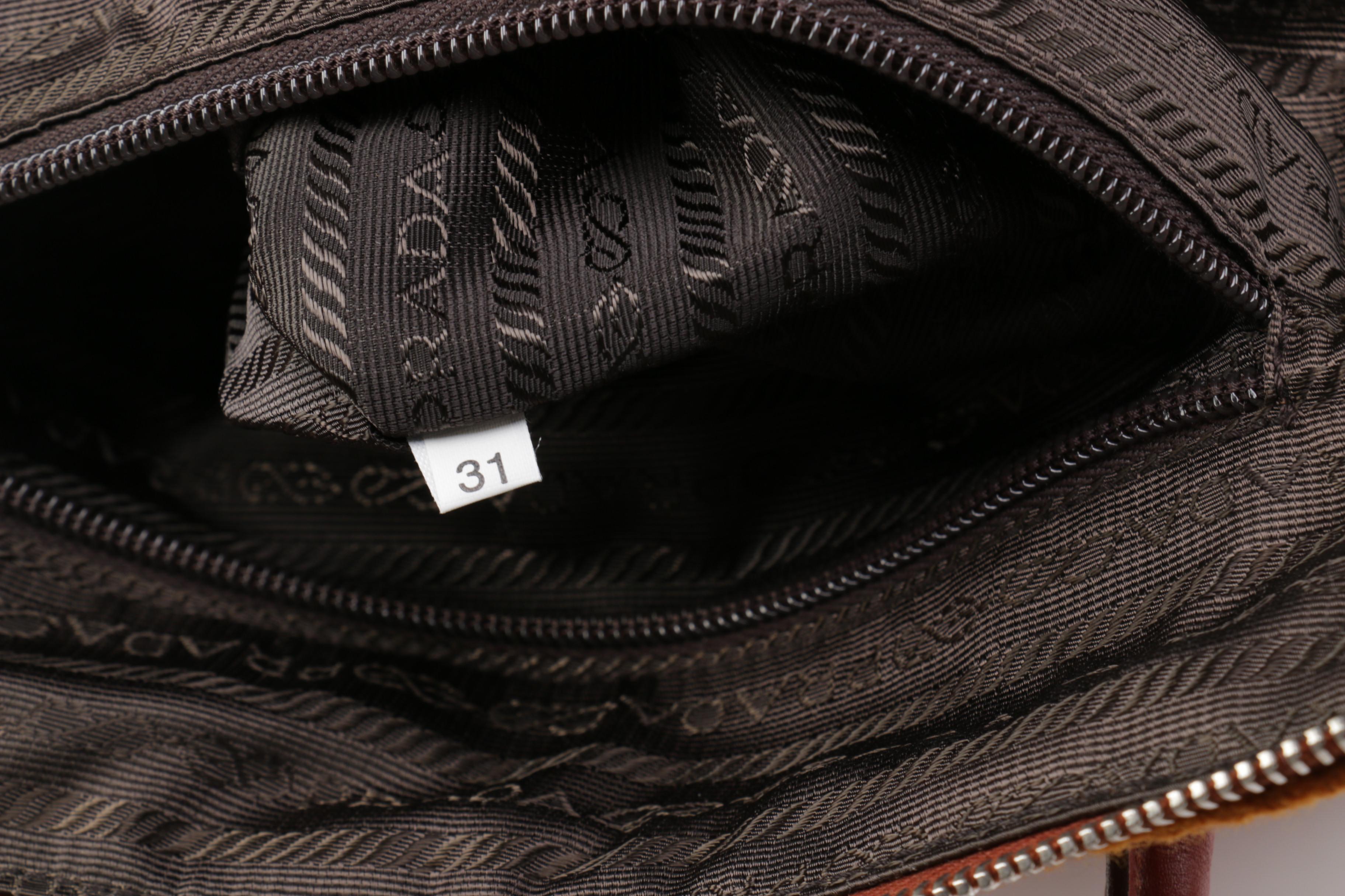 Prada Milano Wool and Calf Leather Shoulder Bag