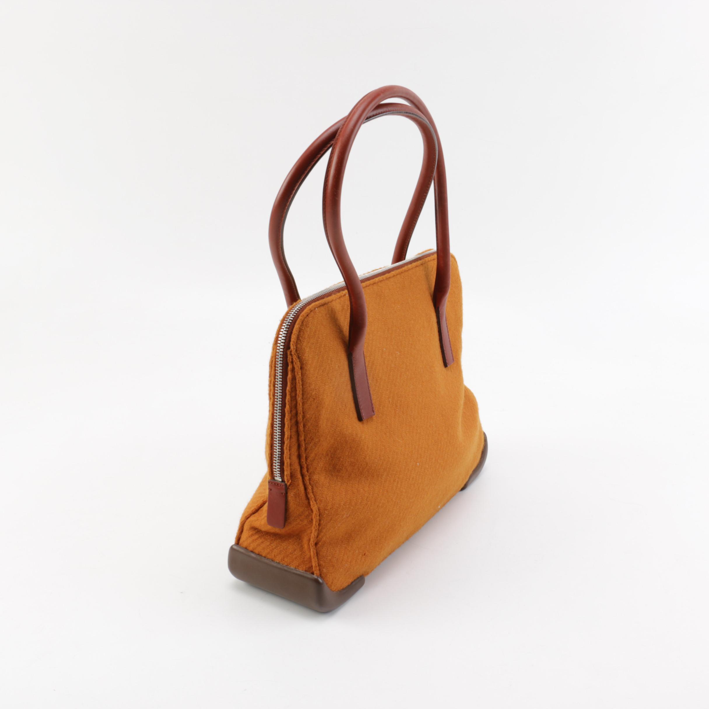 Prada Milano Wool and Calf Leather Shoulder Bag