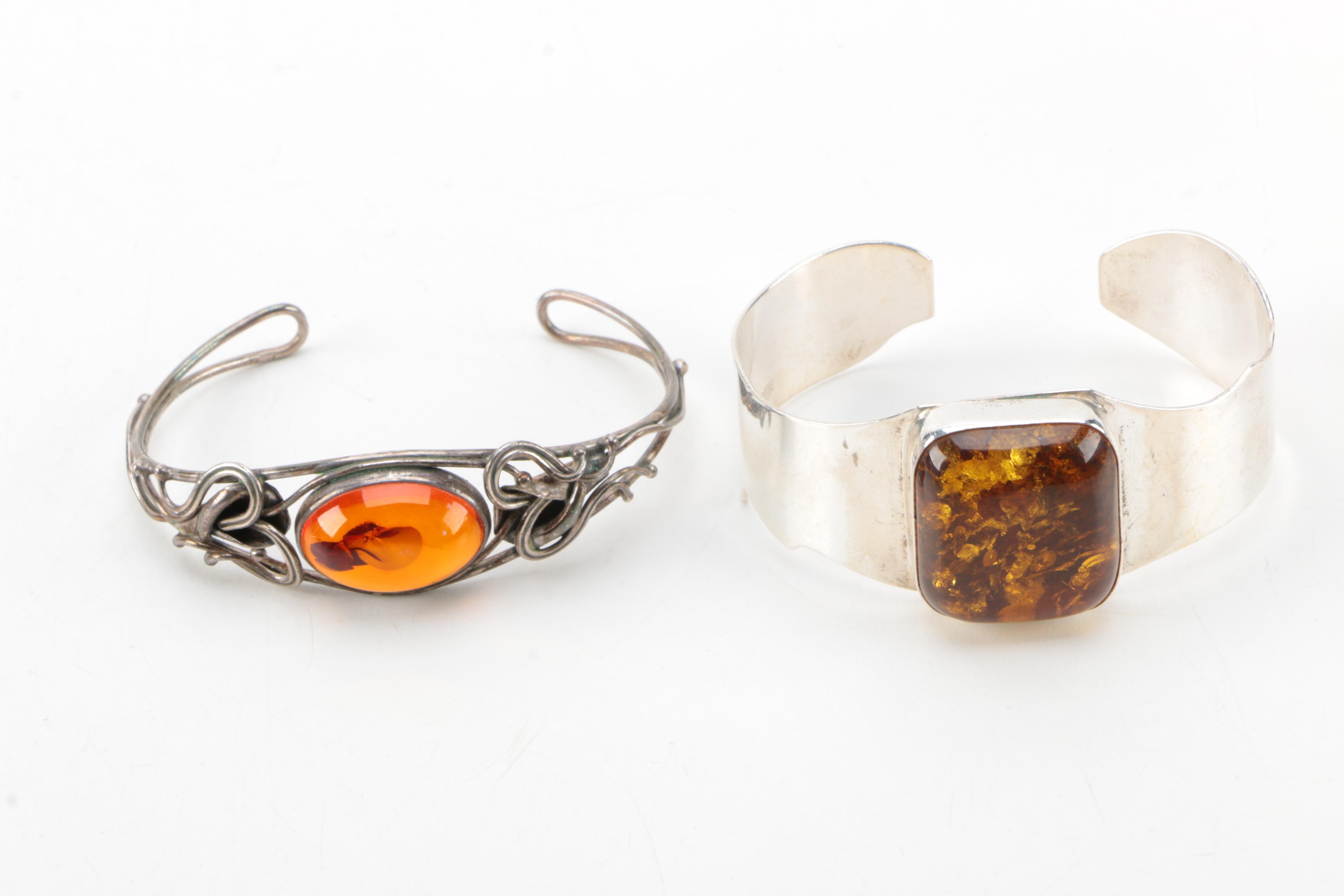 Sterling Silver and Amber Jewelry Assortment