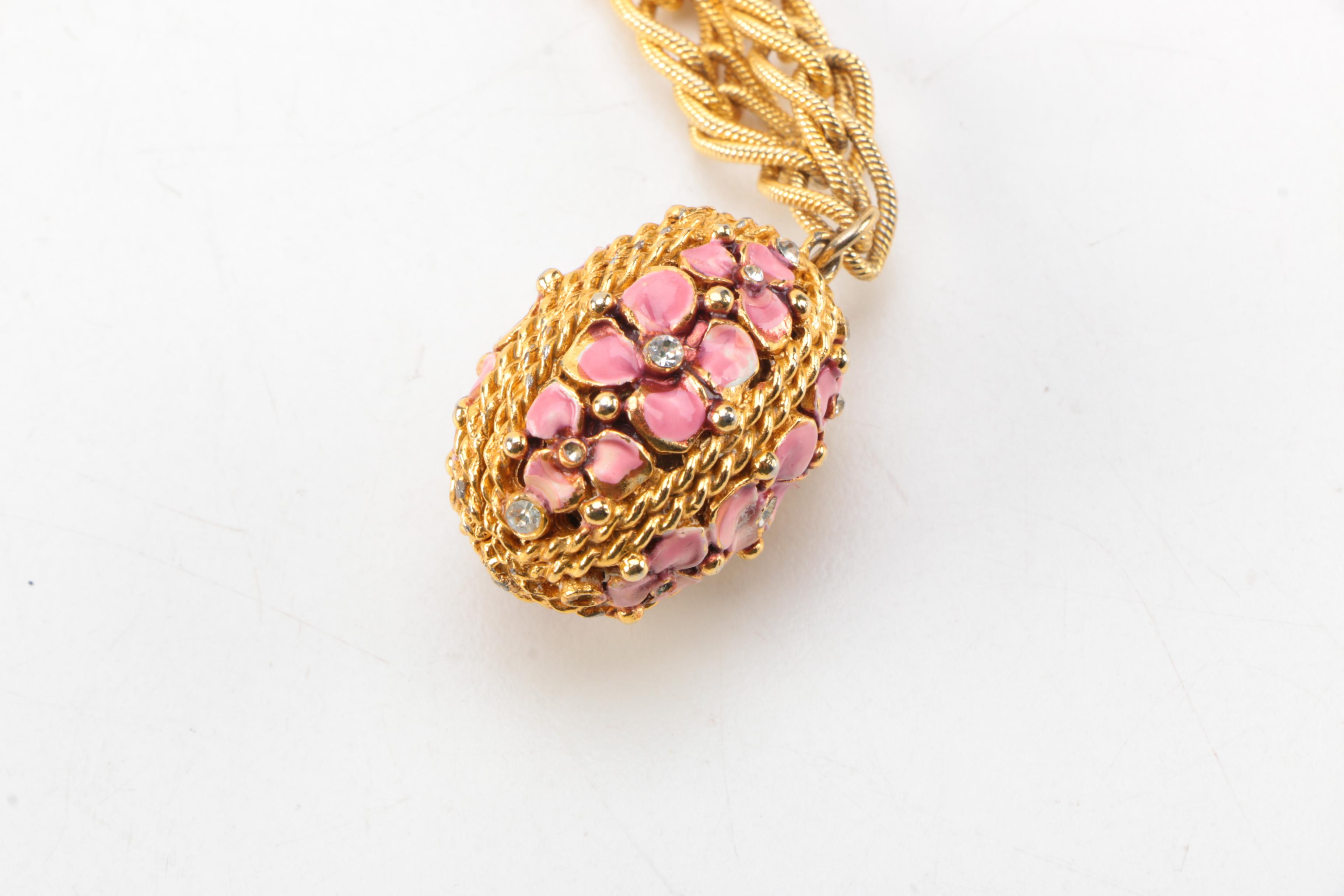 Joan Rivers Egg Pendant Bracelet and Necklace