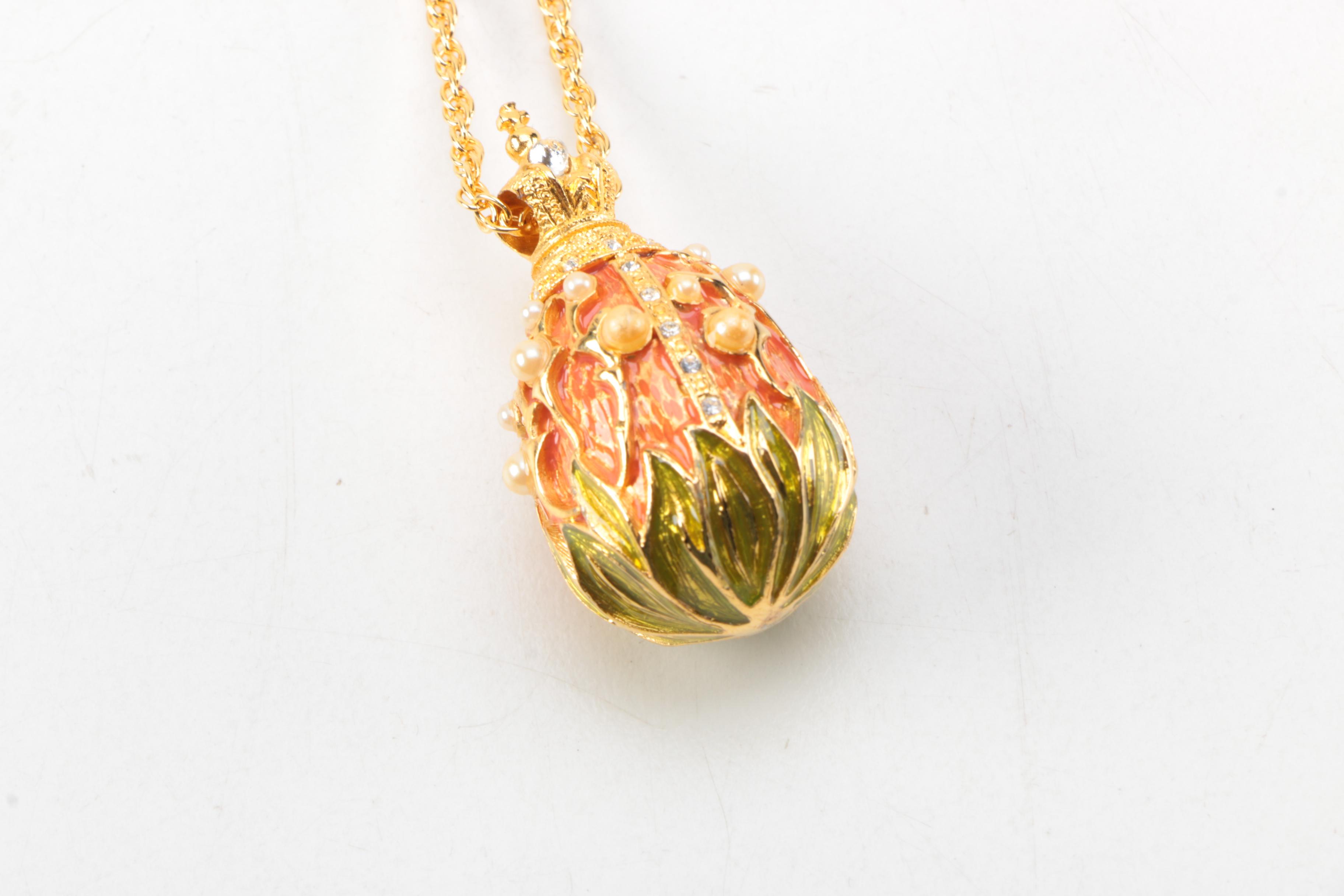 Joan Rivers Egg Pendant Bracelet and Necklace