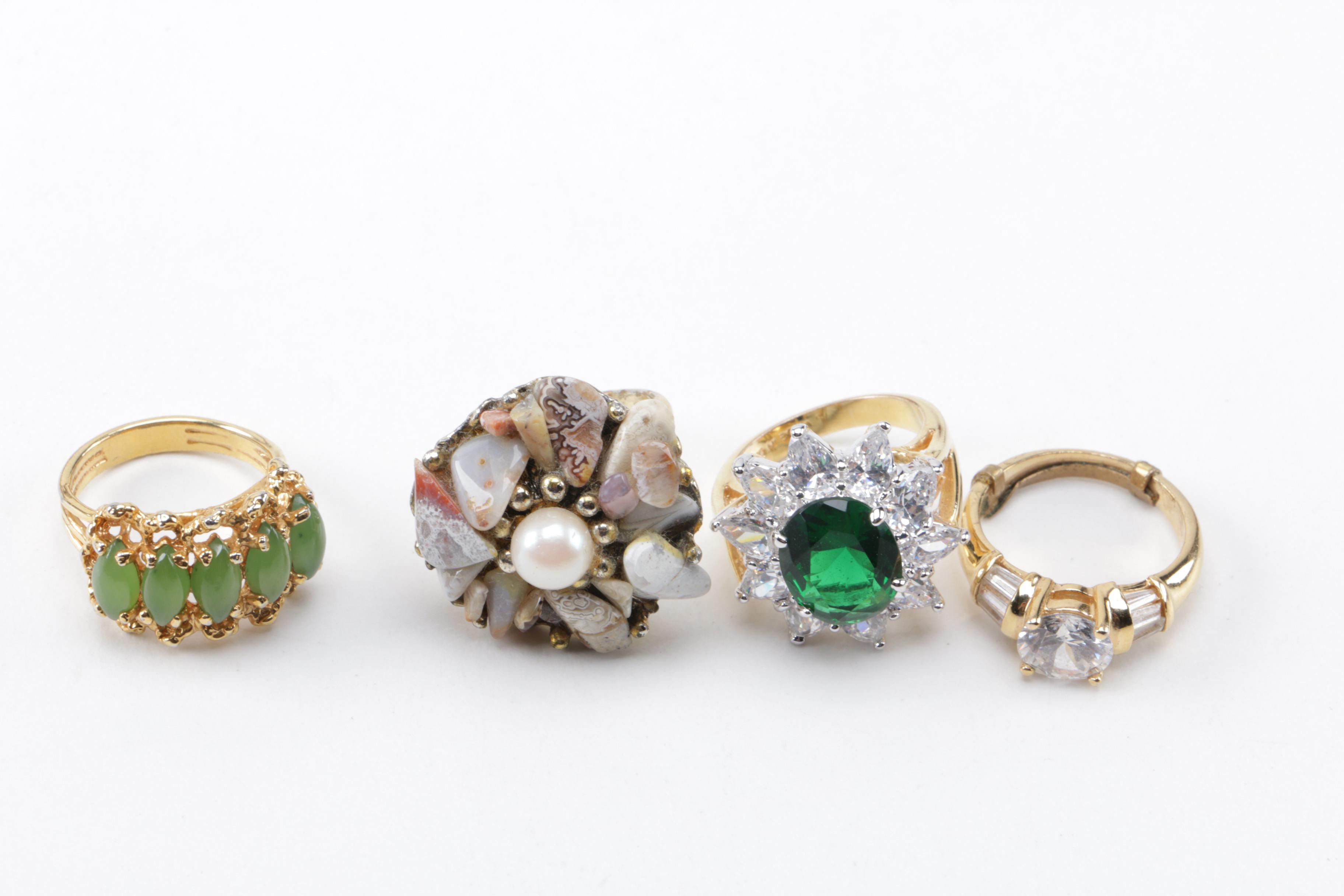 Assortment of Costume Jewelry Featuring Laurel Burch and Napier