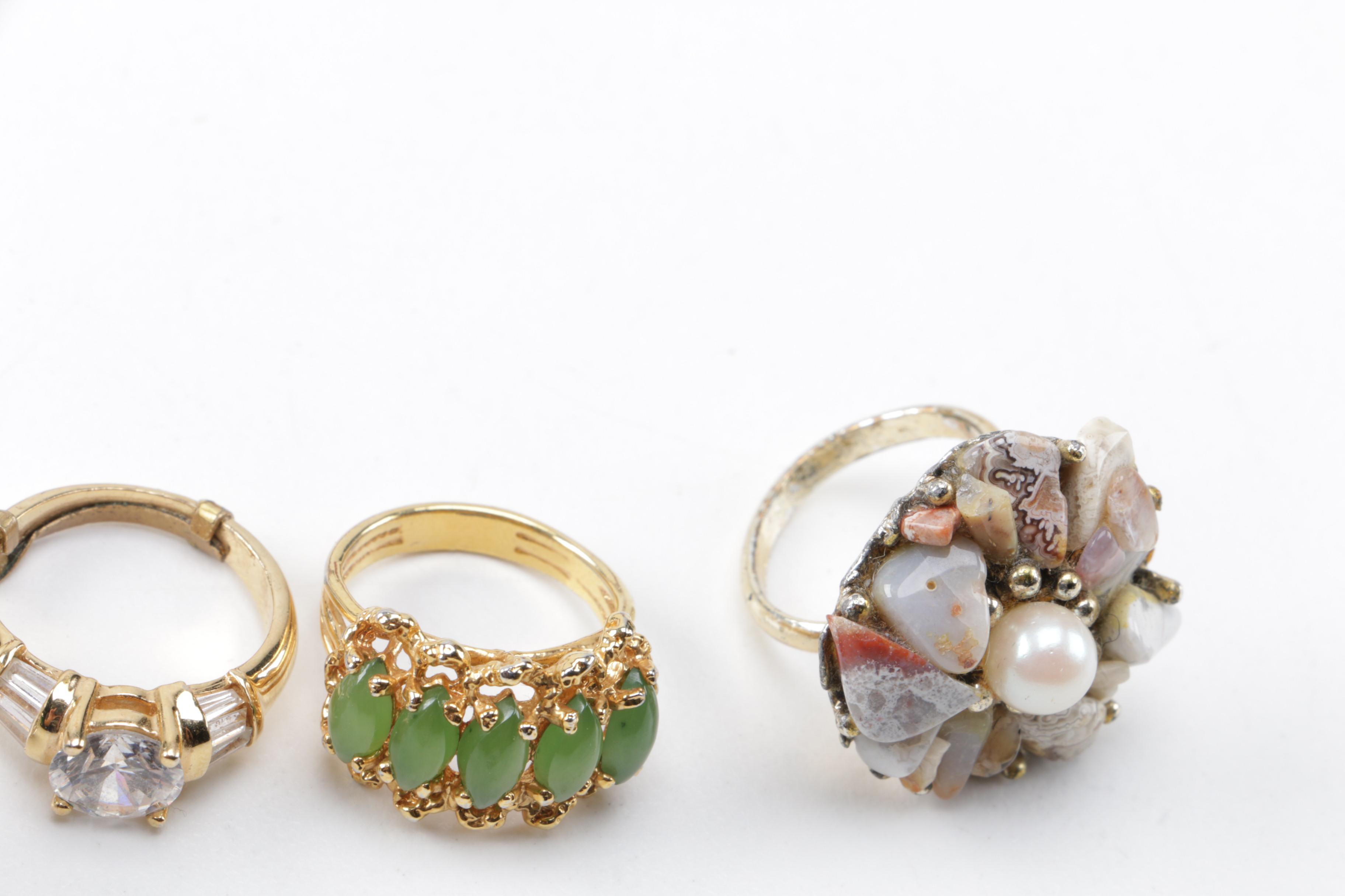 Assortment of Costume Jewelry Featuring Laurel Burch and Napier