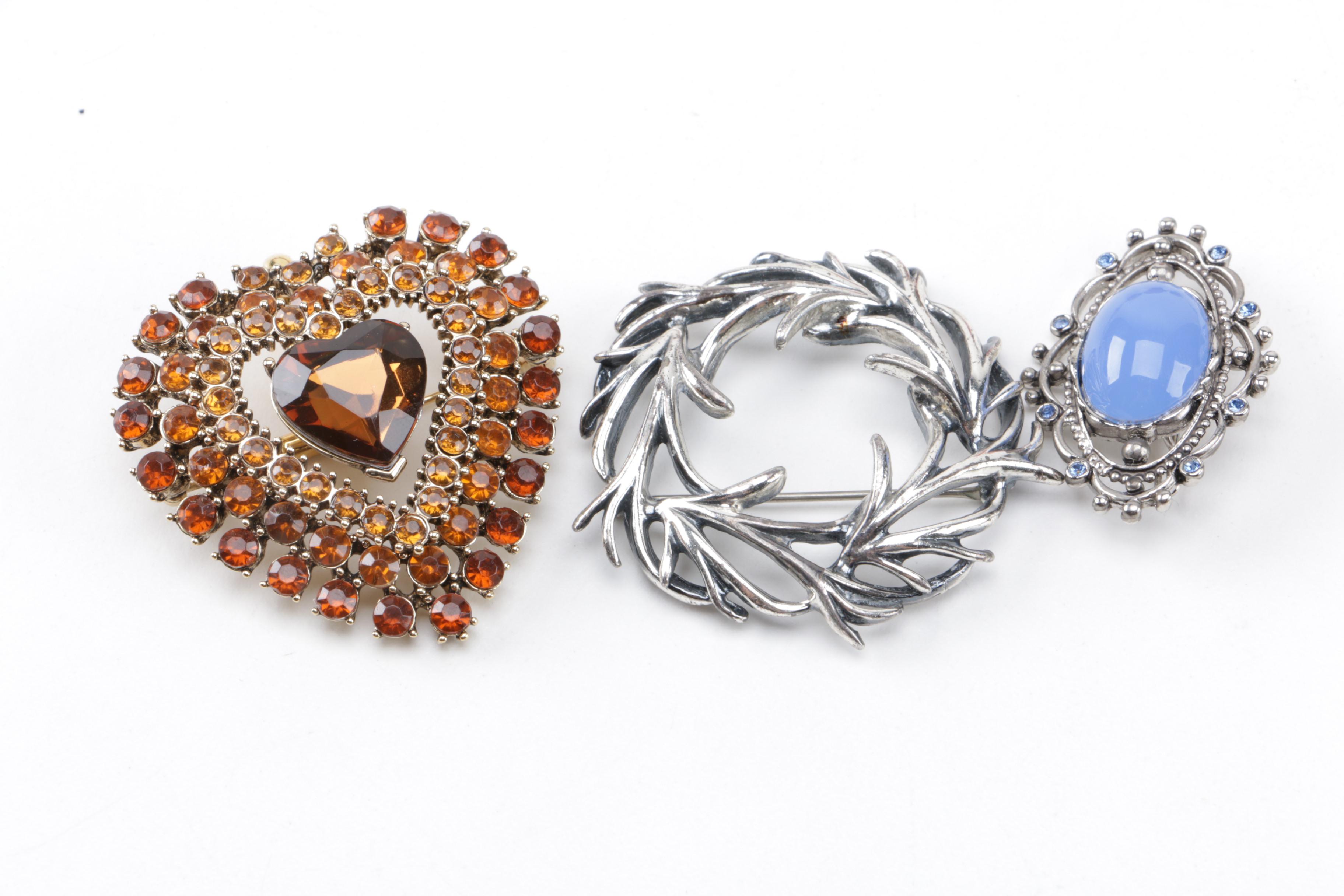 Assortment of Costume Jewelry Featuring Laurel Burch and Napier