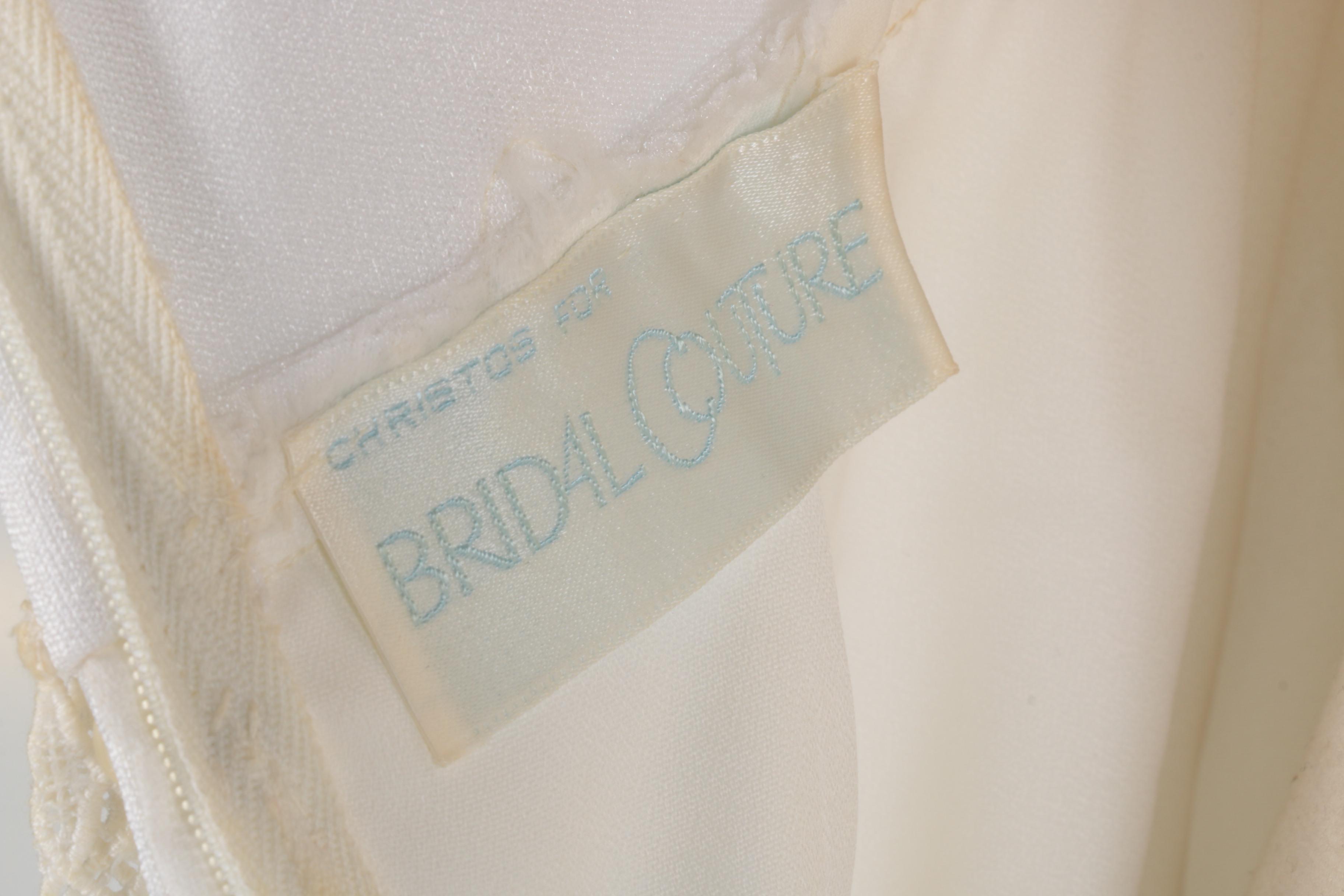 Vintage Christos Bridal Couture Liquid Satin Bridal Gown