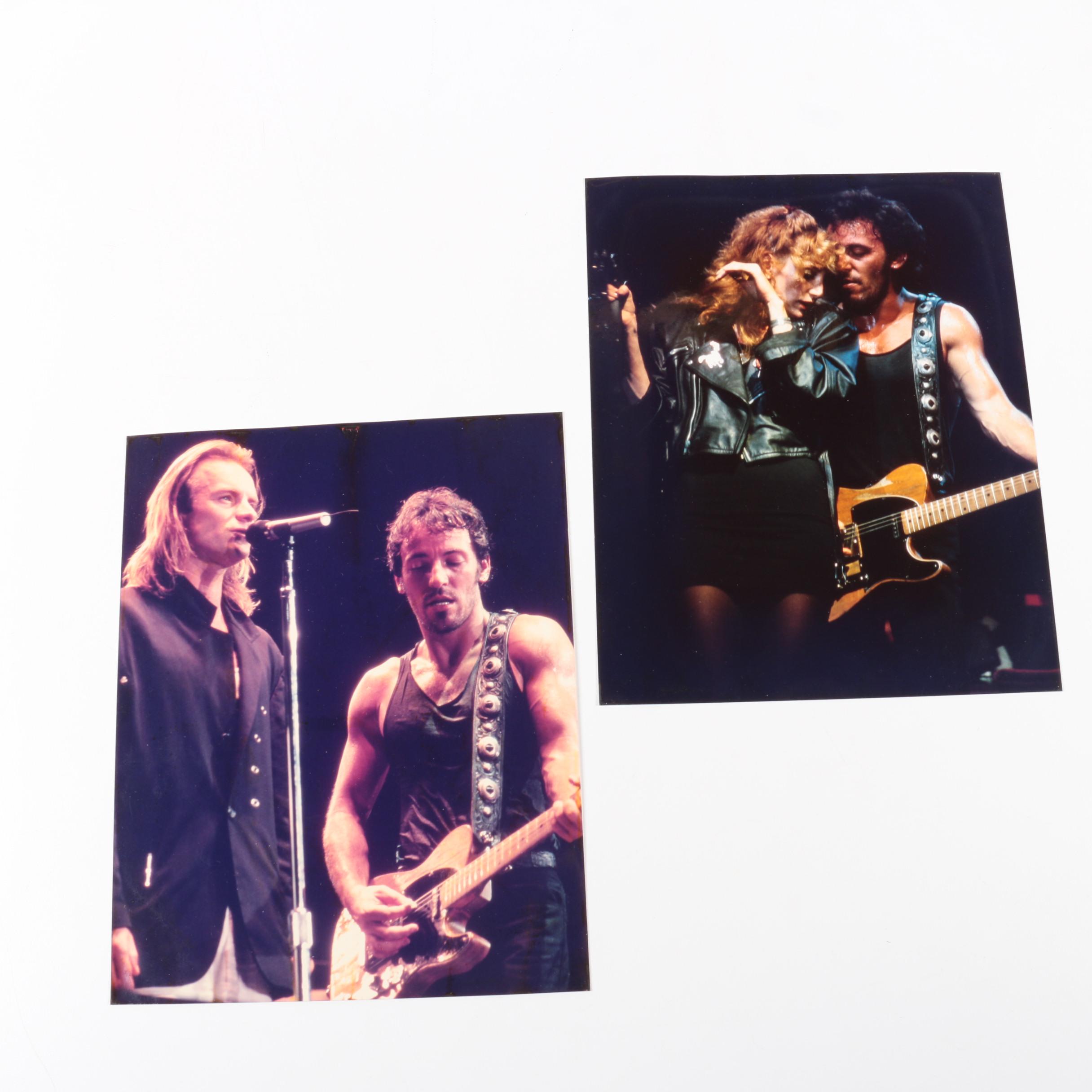 Photographic Prints of Bruce Springsteen and Sting 1988 "Human Rights Now!" Tour