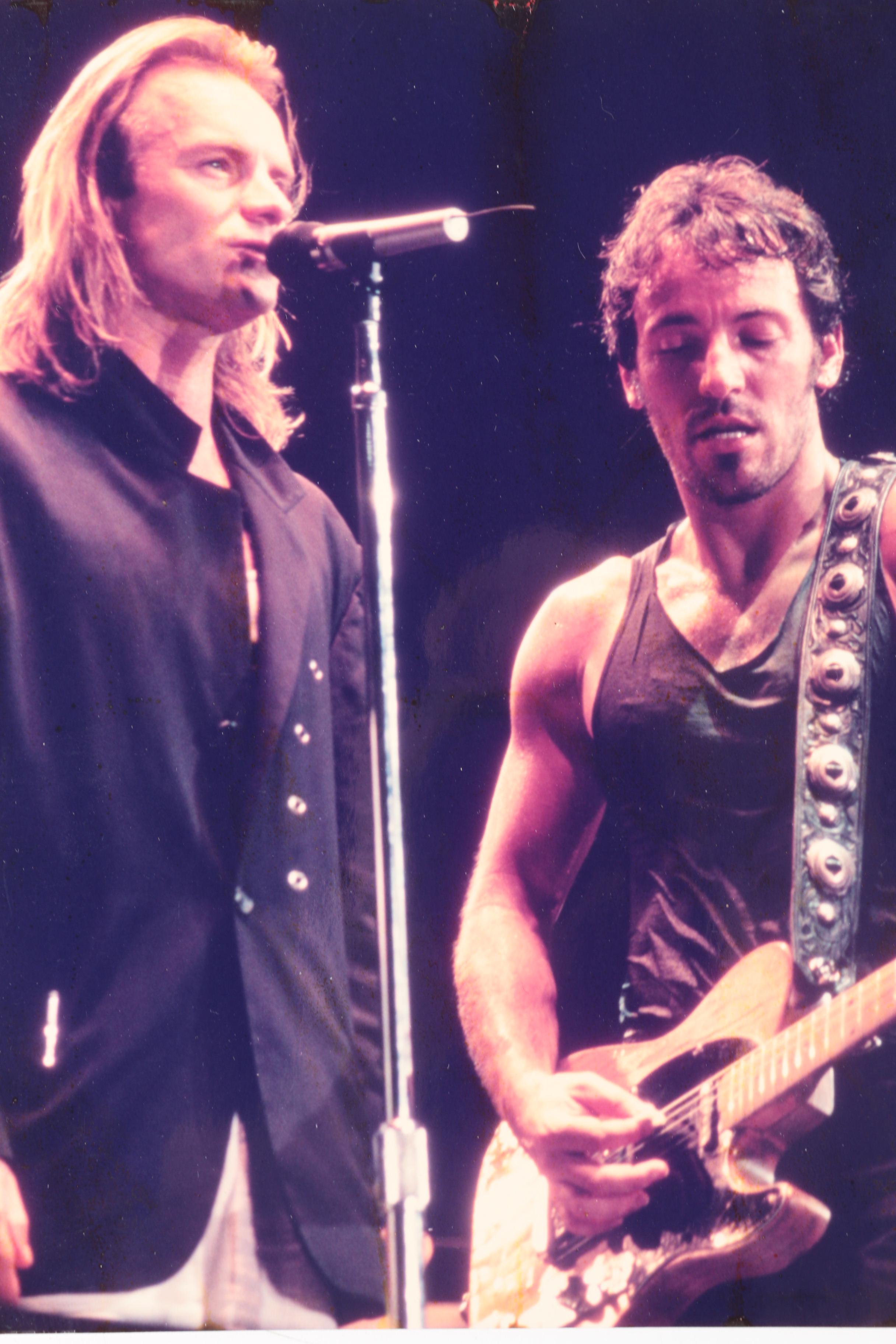 Photographic Prints of Bruce Springsteen and Sting 1988 "Human Rights Now!" Tour