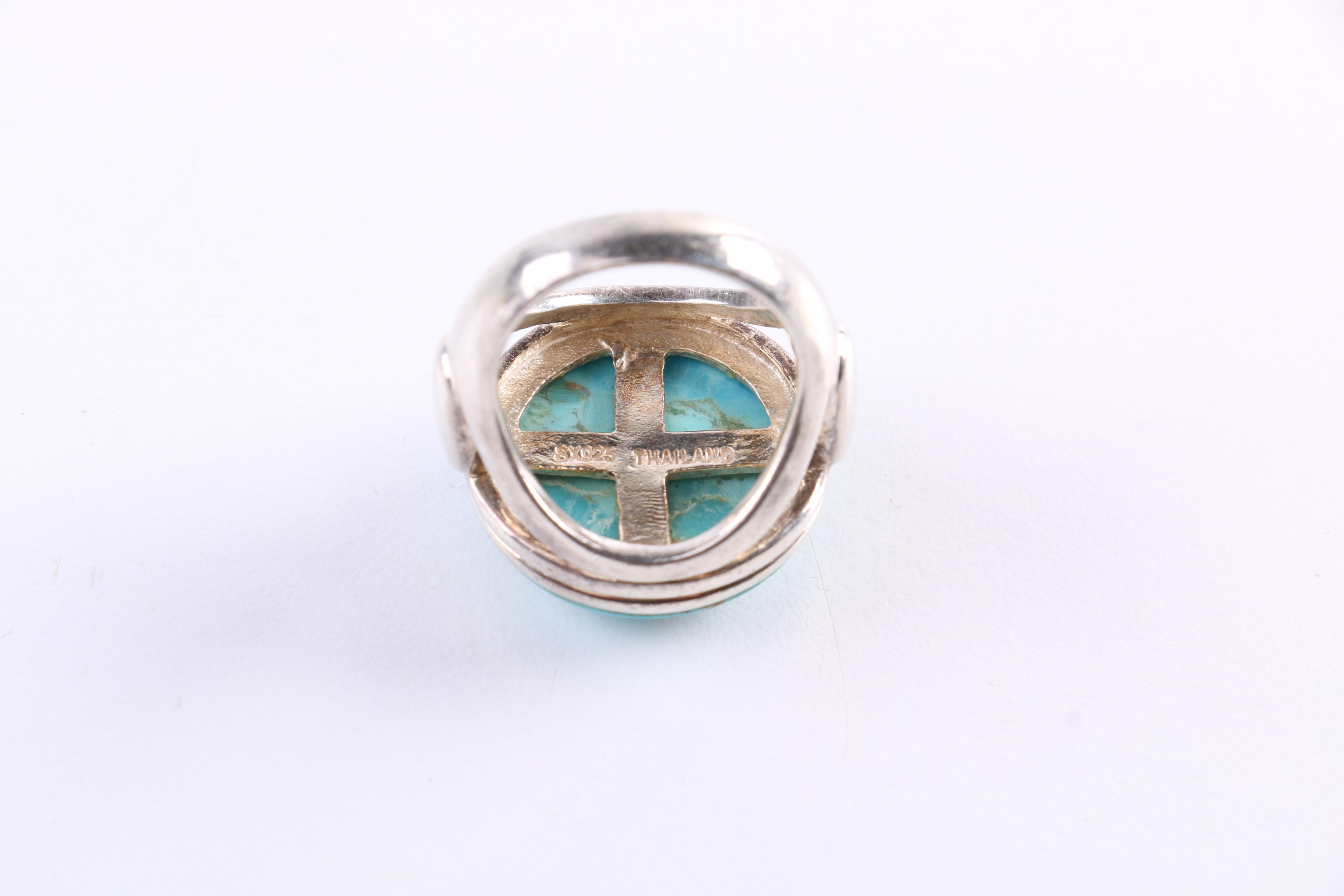 Sterling Silver Turquoise Ring and Bracelet