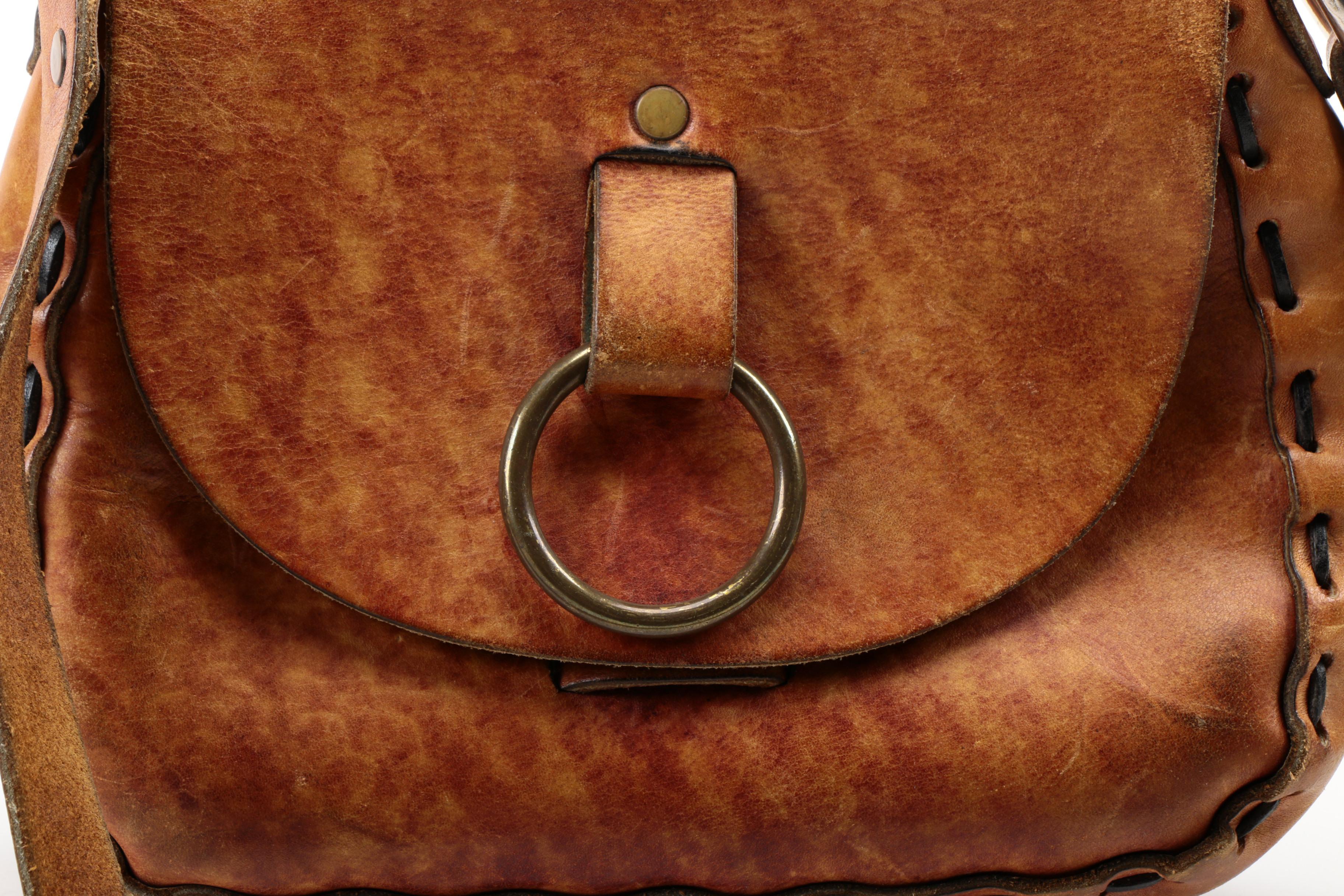 Leather Front Flap Shoulder Bag