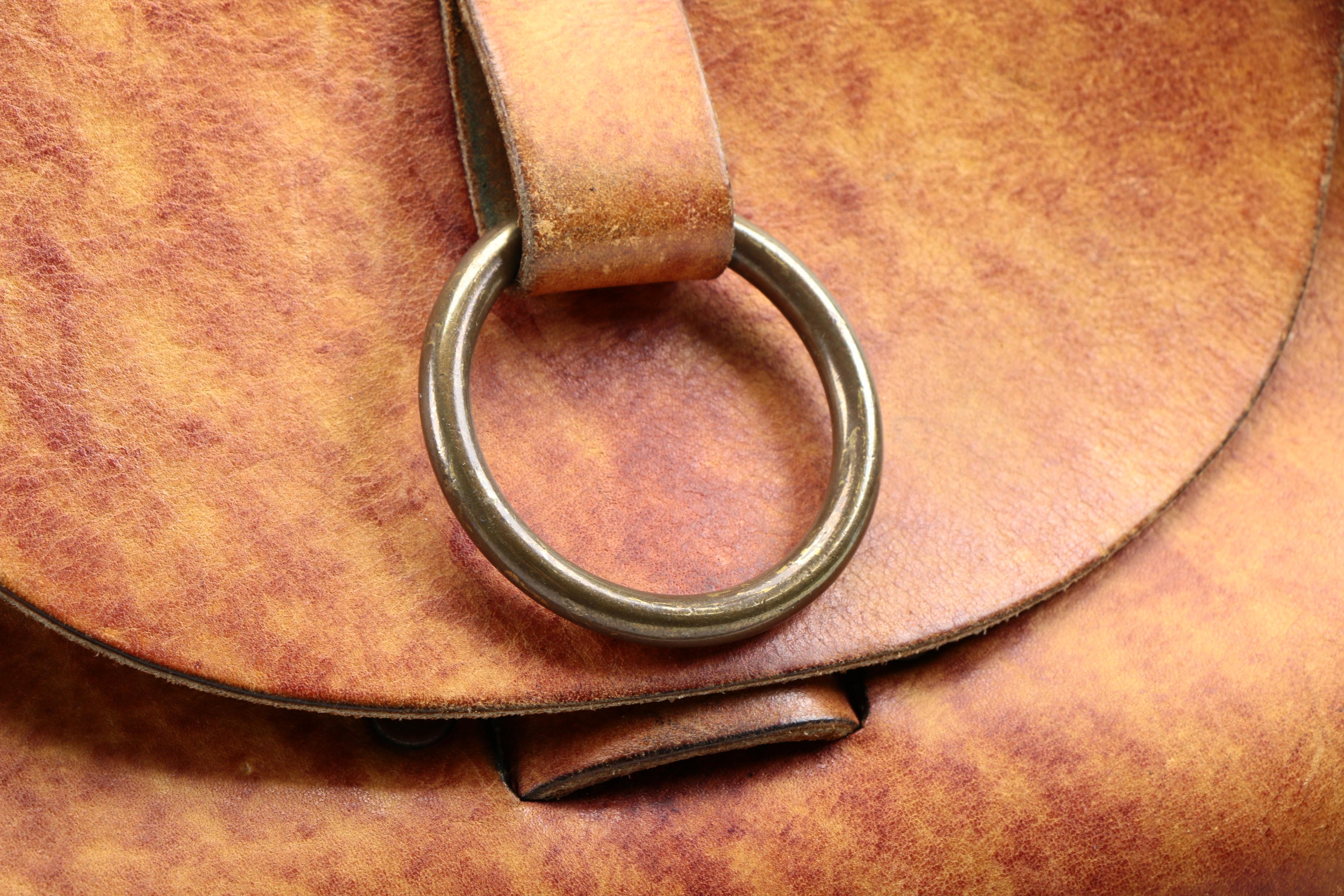 Leather Front Flap Shoulder Bag