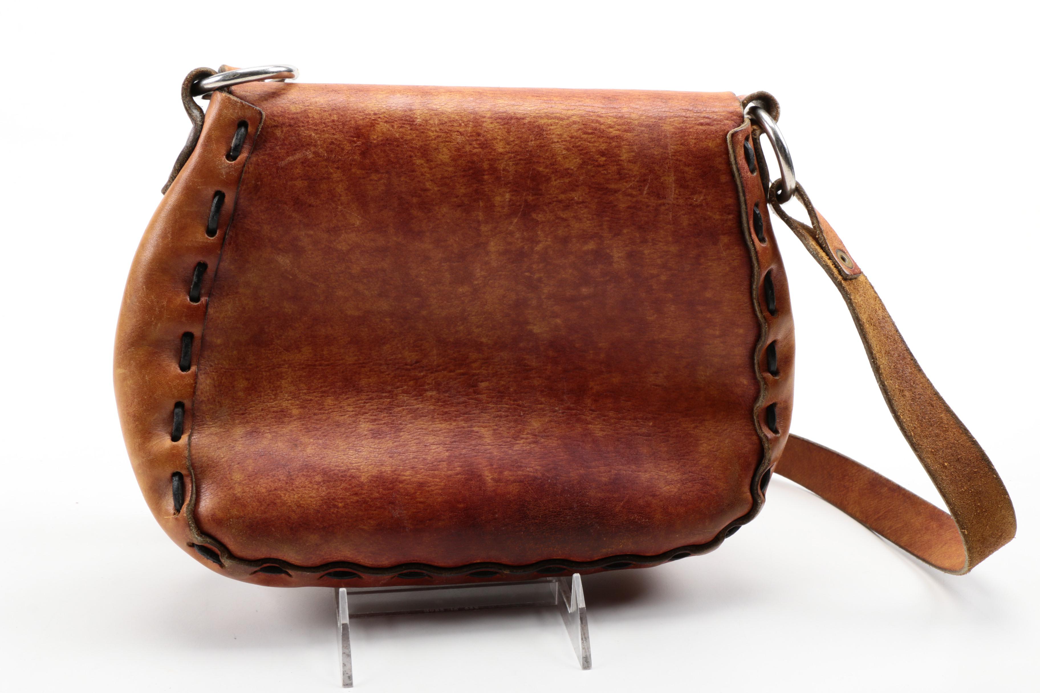 Leather Front Flap Shoulder Bag