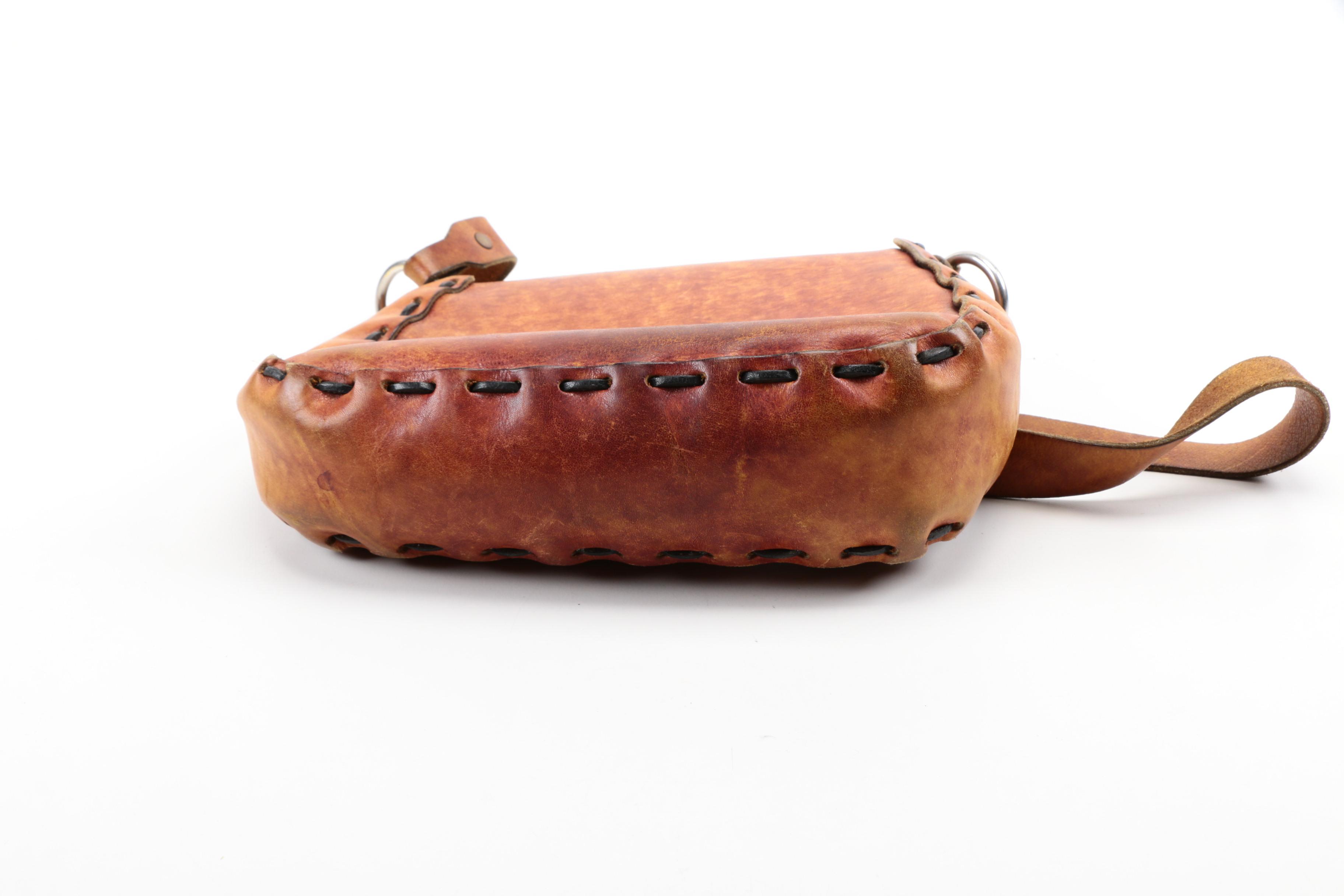 Leather Front Flap Shoulder Bag