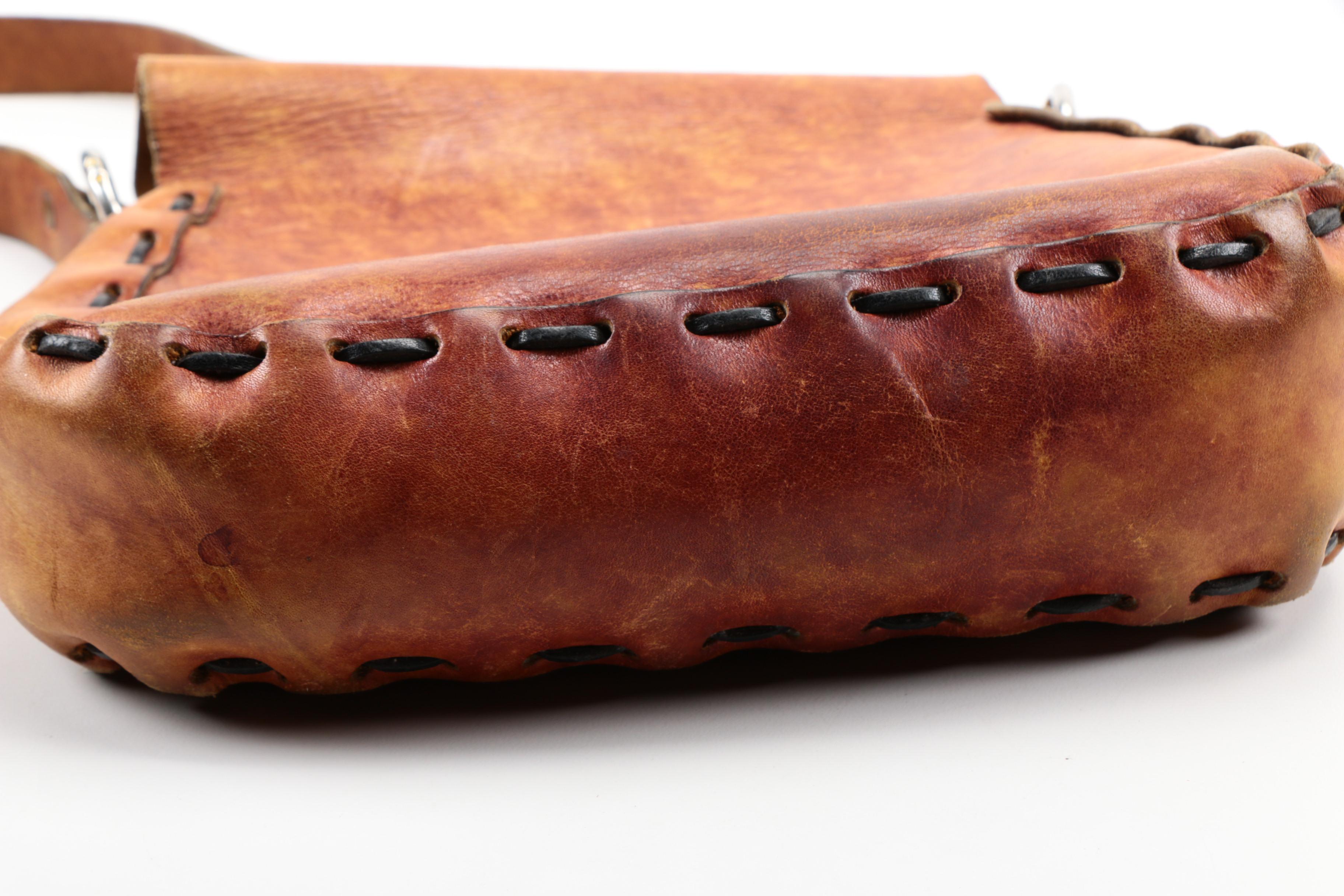 Leather Front Flap Shoulder Bag