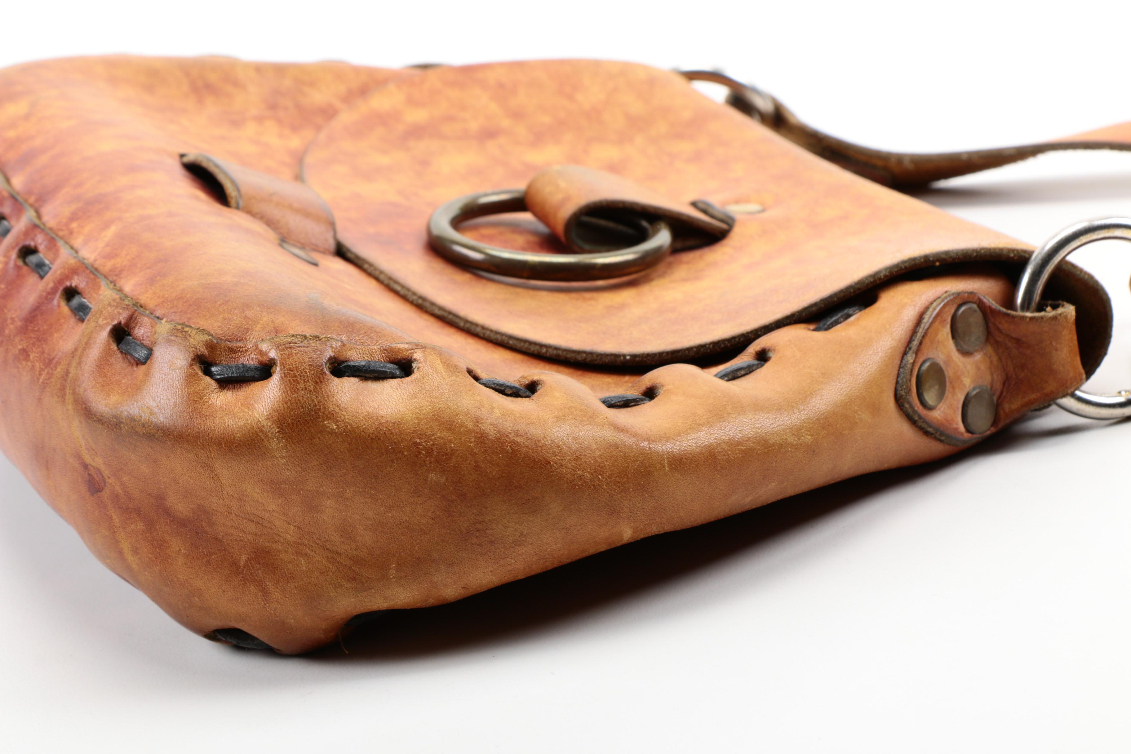 Leather Front Flap Shoulder Bag