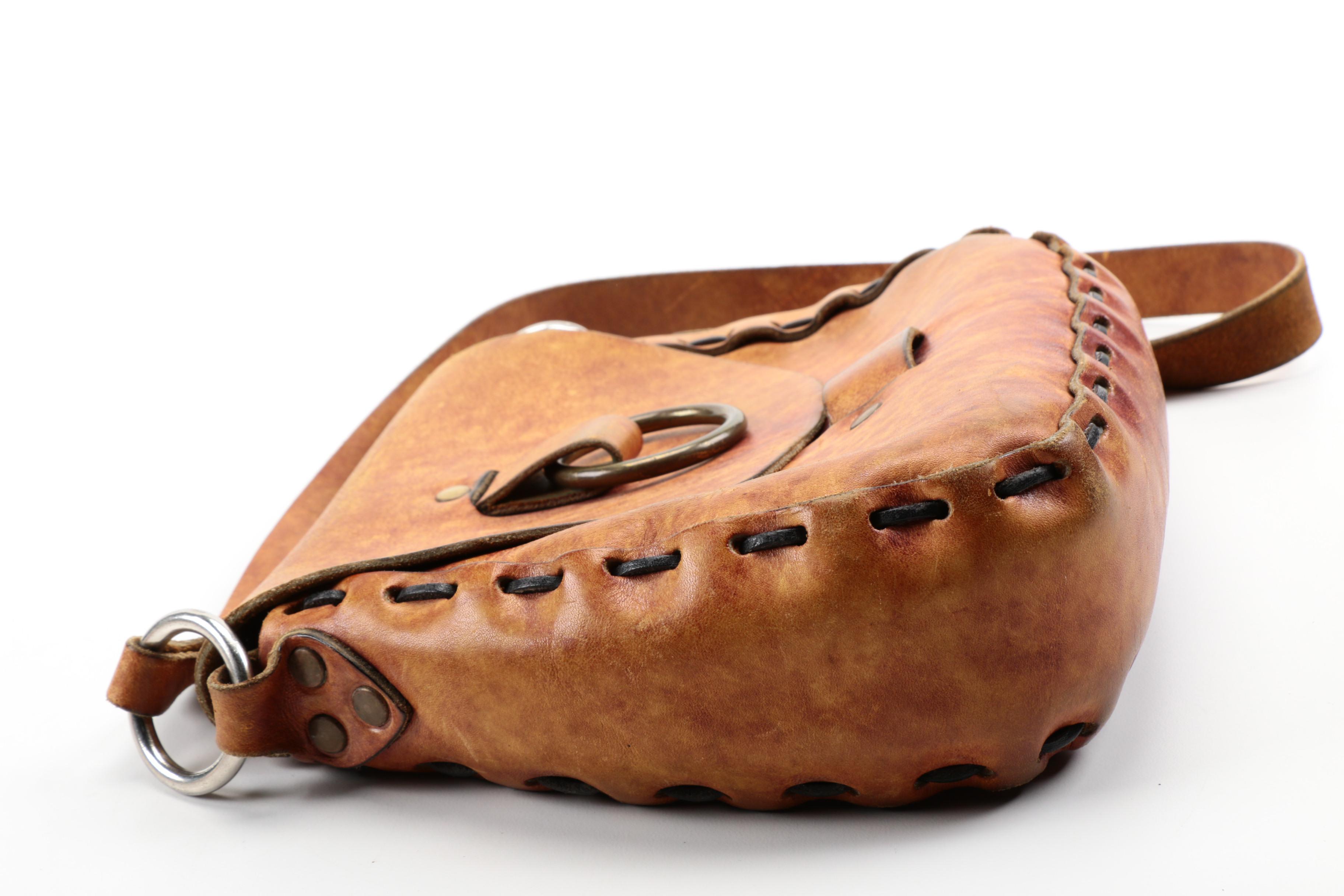 Leather Front Flap Shoulder Bag