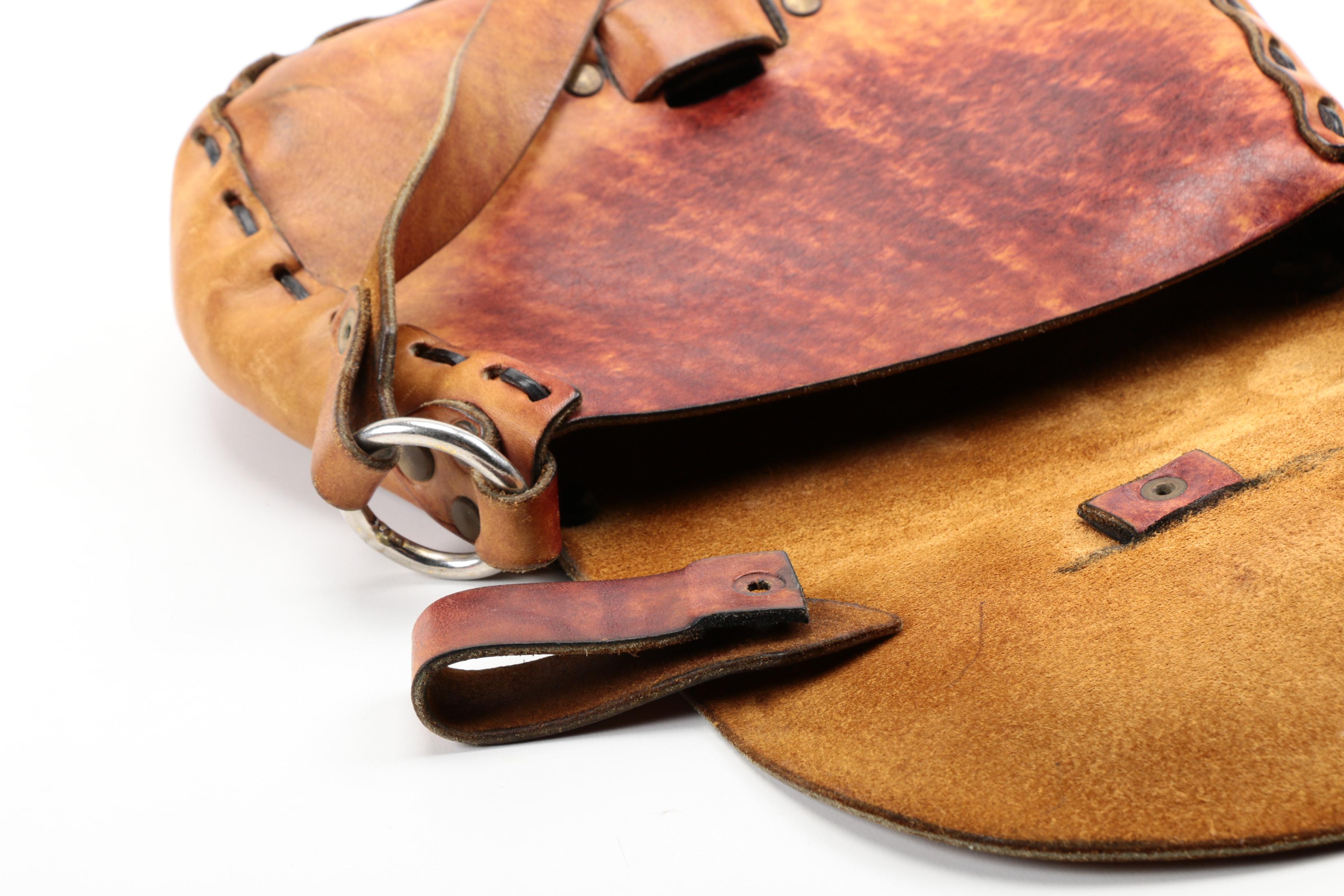 Leather Front Flap Shoulder Bag