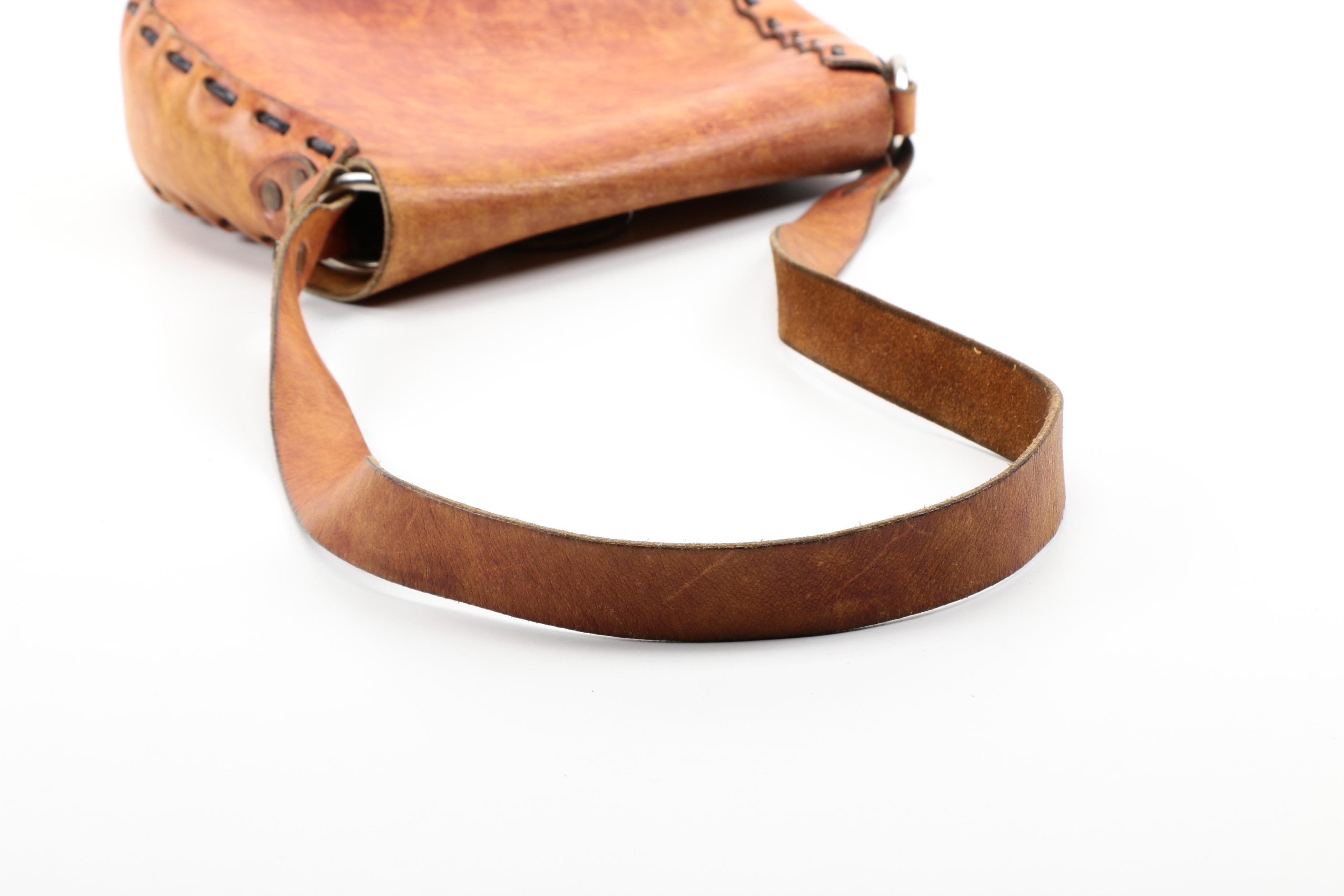 Leather Front Flap Shoulder Bag