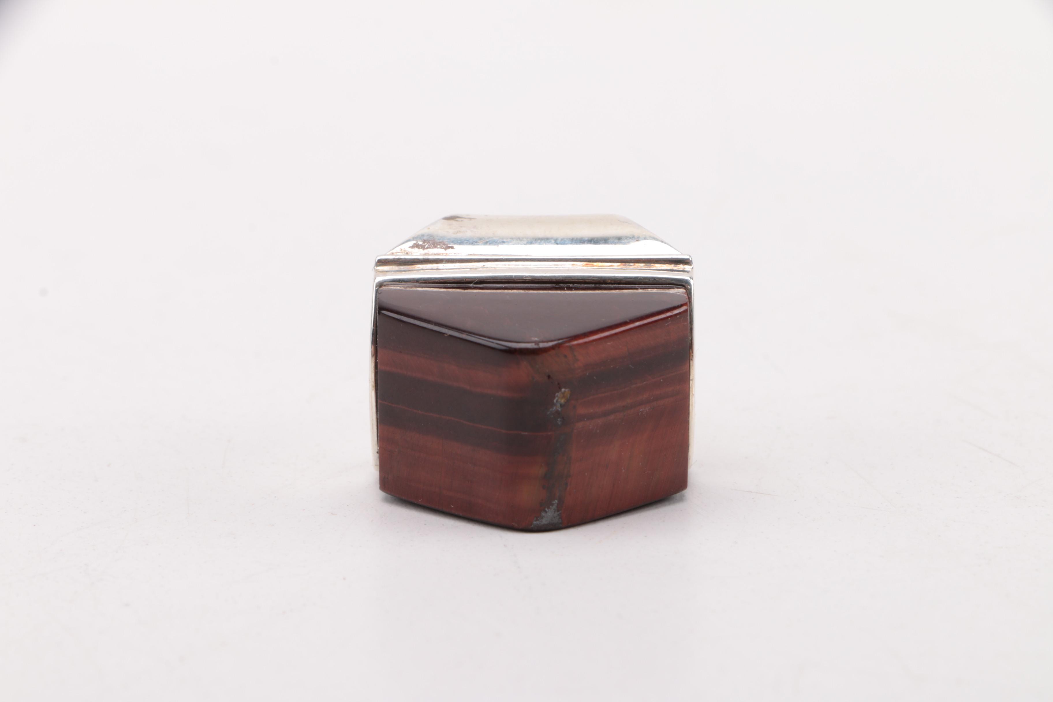 Selection of Sterling Silver Tiger's Eye, Jasper, and Cubic Zirconia Jewelry