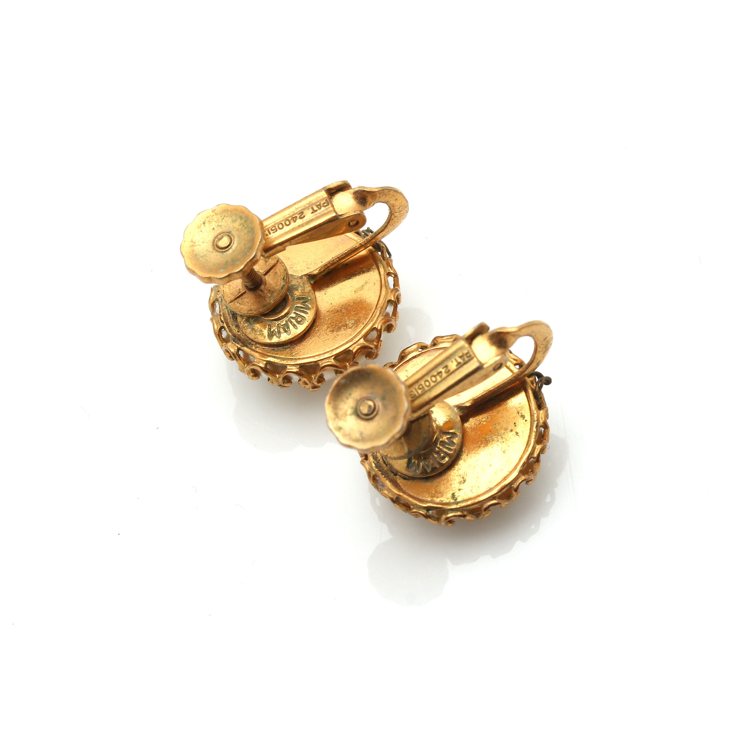 Miriam Haskell Faux Pearl Necklace and Gold Tone Accessories